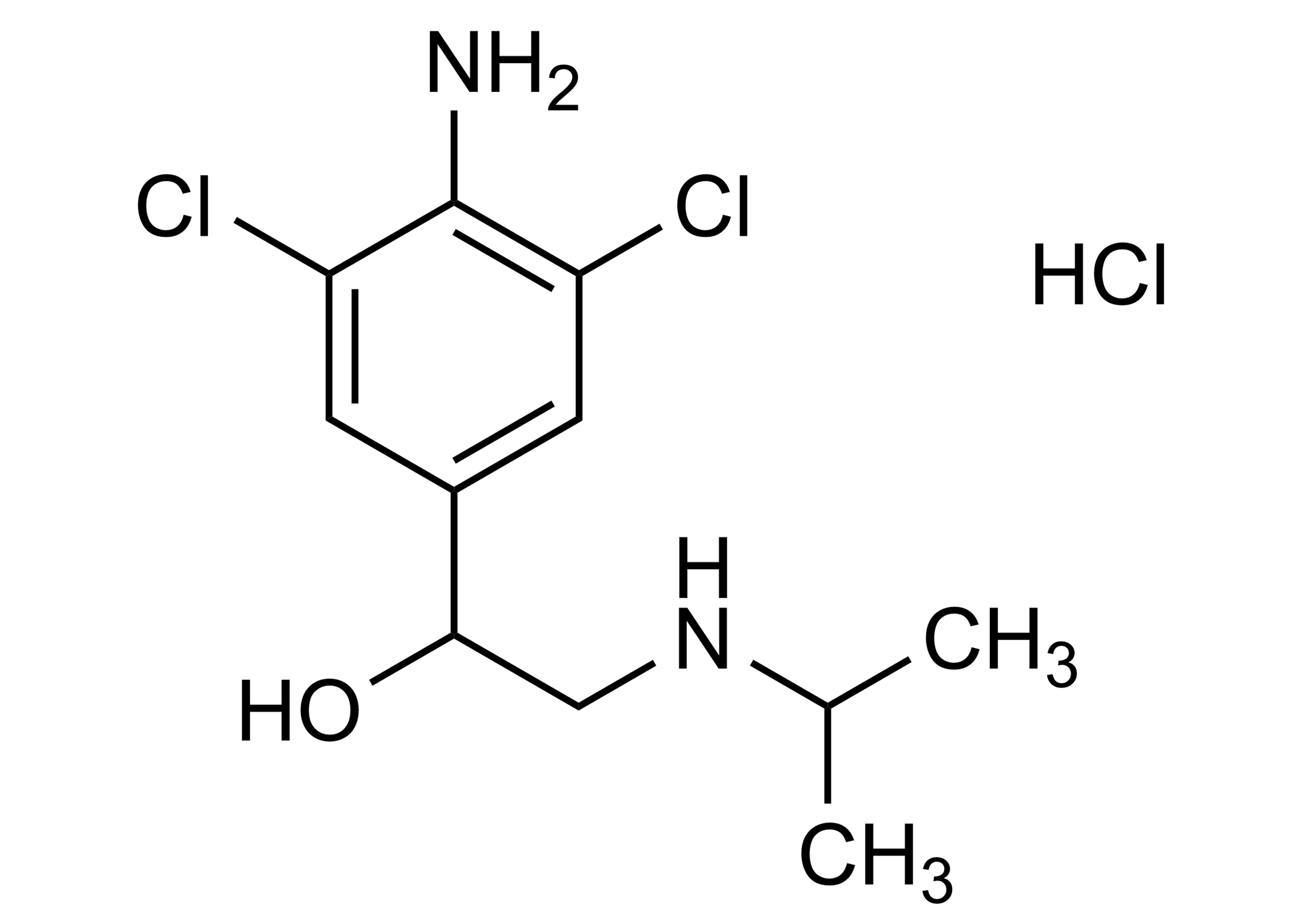 Clenproperol hydrochloride Reference Standard Molecular Structure - WITEGA Laboratorien Berlin-Adlershof GmbH Clenproperol hydrochloride molecular structure reference standard for LC-MS/MS and GC-MS - WITEGA Laboratorien Berlin-Adlershof GmbH
