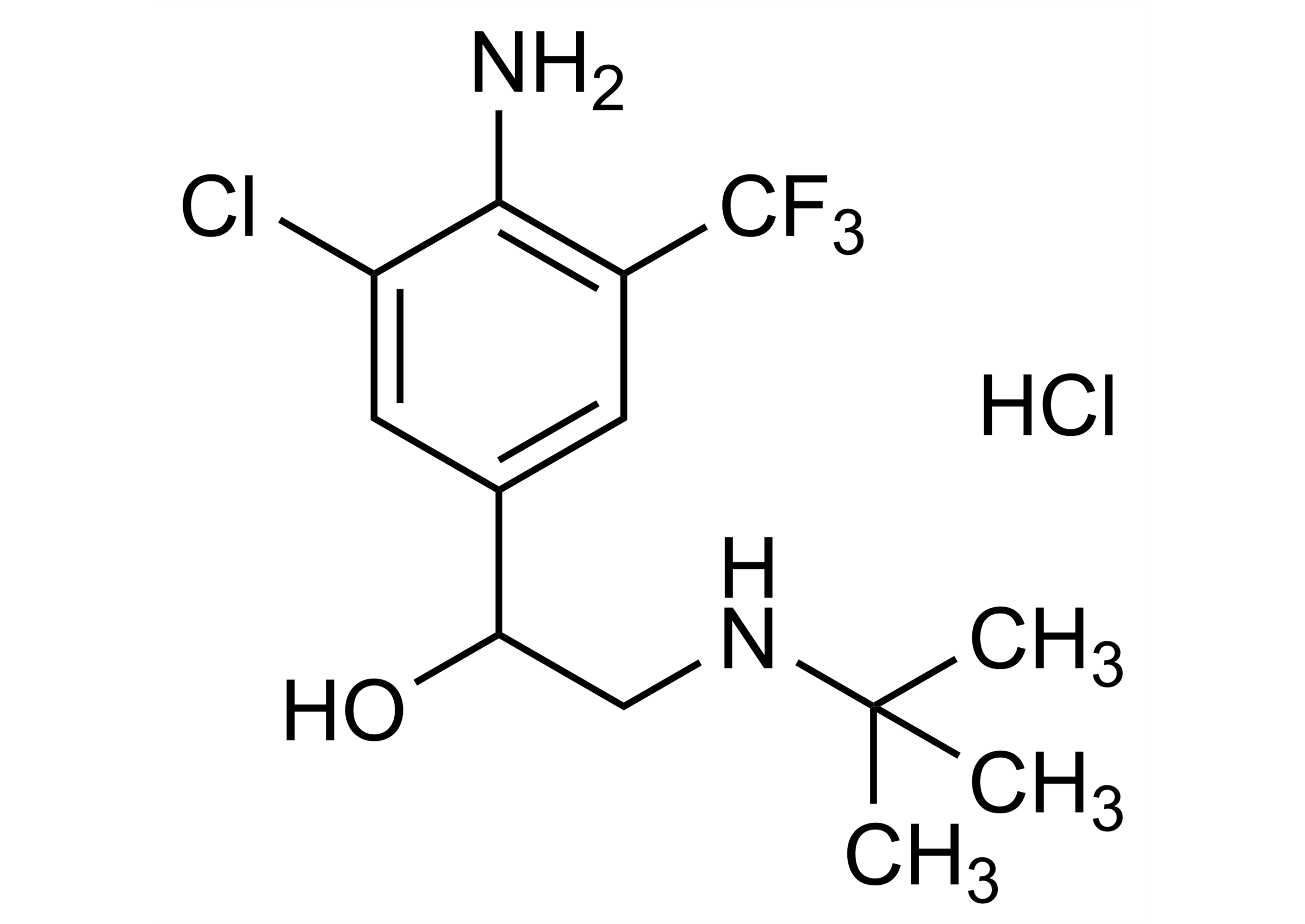 Mabuterol hydrochloride reference standard molecular structure image Mabuterol hydrochloride reference standard molecular structure for LC-MS/MS and GC-MS - WITEGA Laboratorien Berlin-Adlershof GmbH