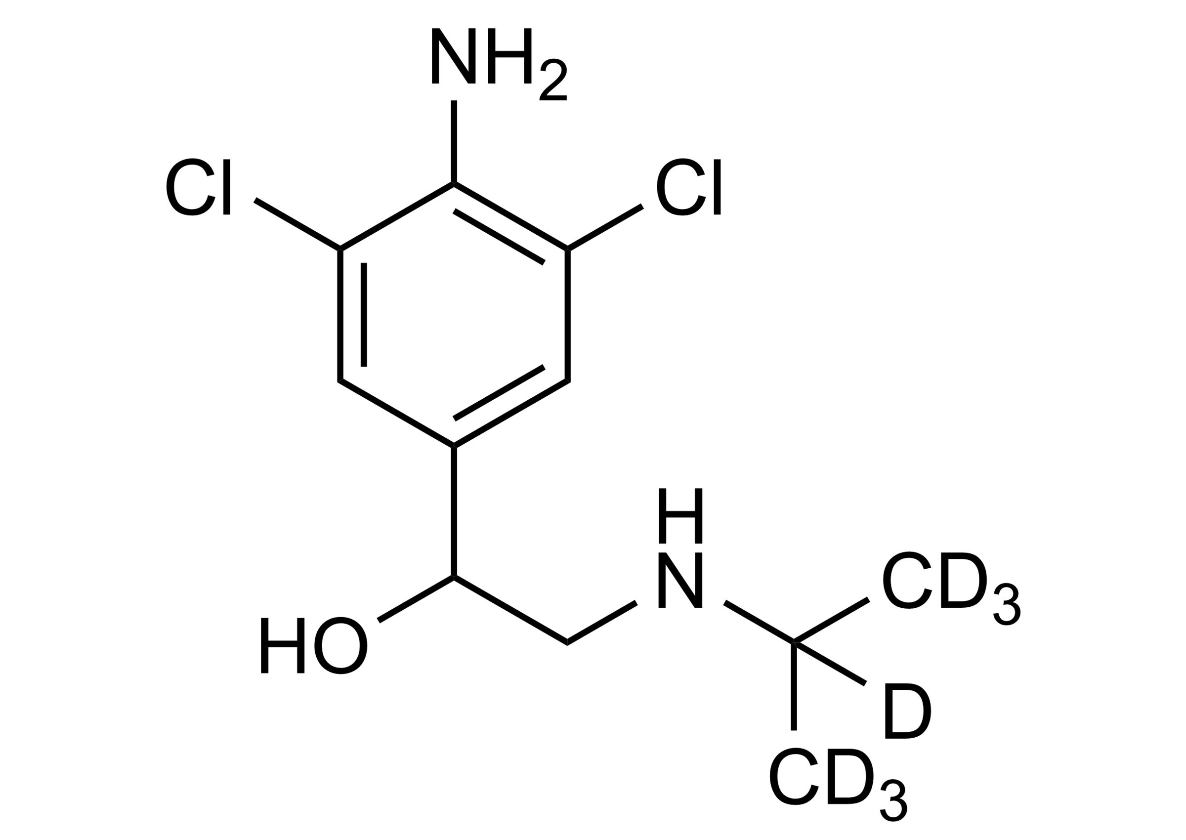Clenproperol D7 Reference Standard Structure Clenproperol D7 reference standard molecular structure for LC-MS/MS and GC-MS analysis