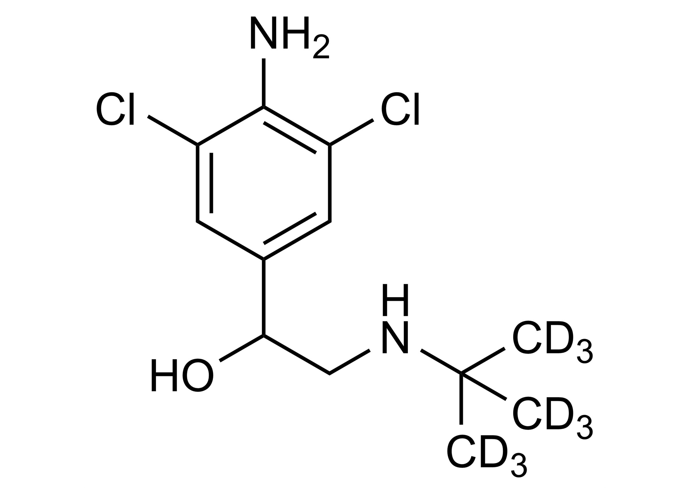 Clenbuterol-D9 reference standard molecular structure for LC-MS/MS calibration - WITEGA Laboratorien Berlin-Adlershof GmbH
