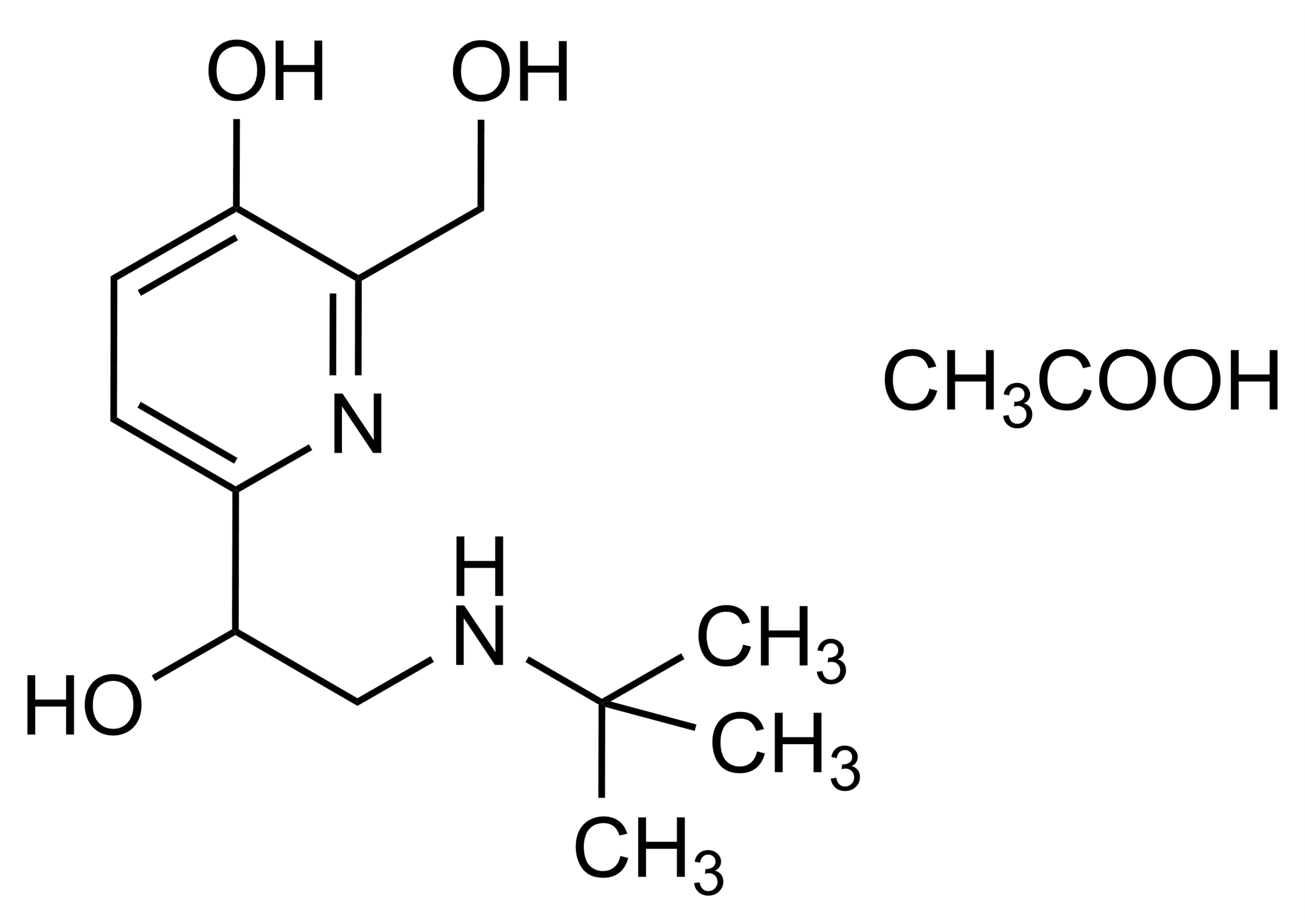 Pirbuterol acetate reference standard molecular structure from WITEGA Laboratorien Berlin-Adlershof GmbH