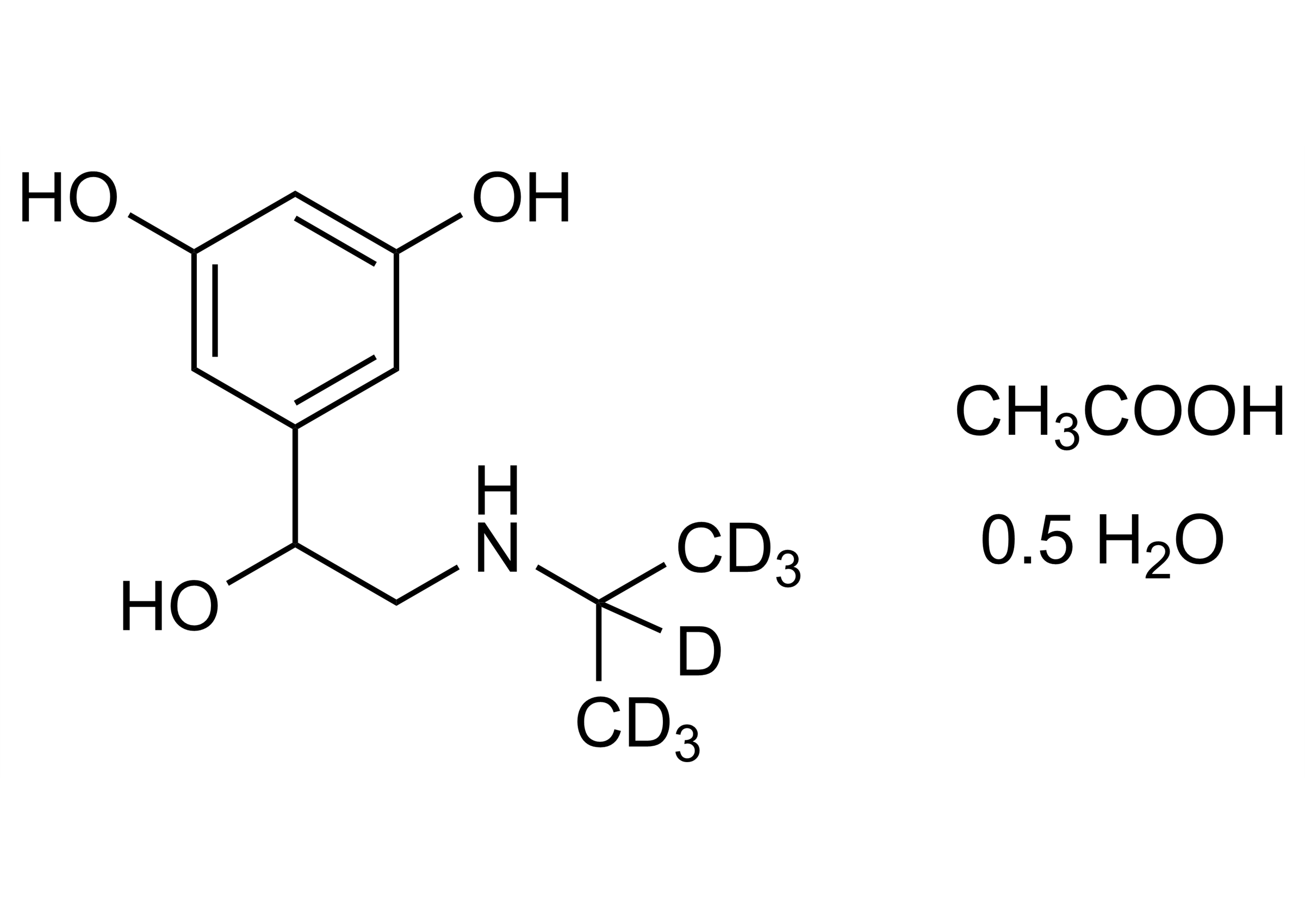 Orciprenaline-D7 acetate Metaproterenol-D7 acetate reference standard molecular structure - WITEGA Laboratorien Berlin-Adlershof GmbH