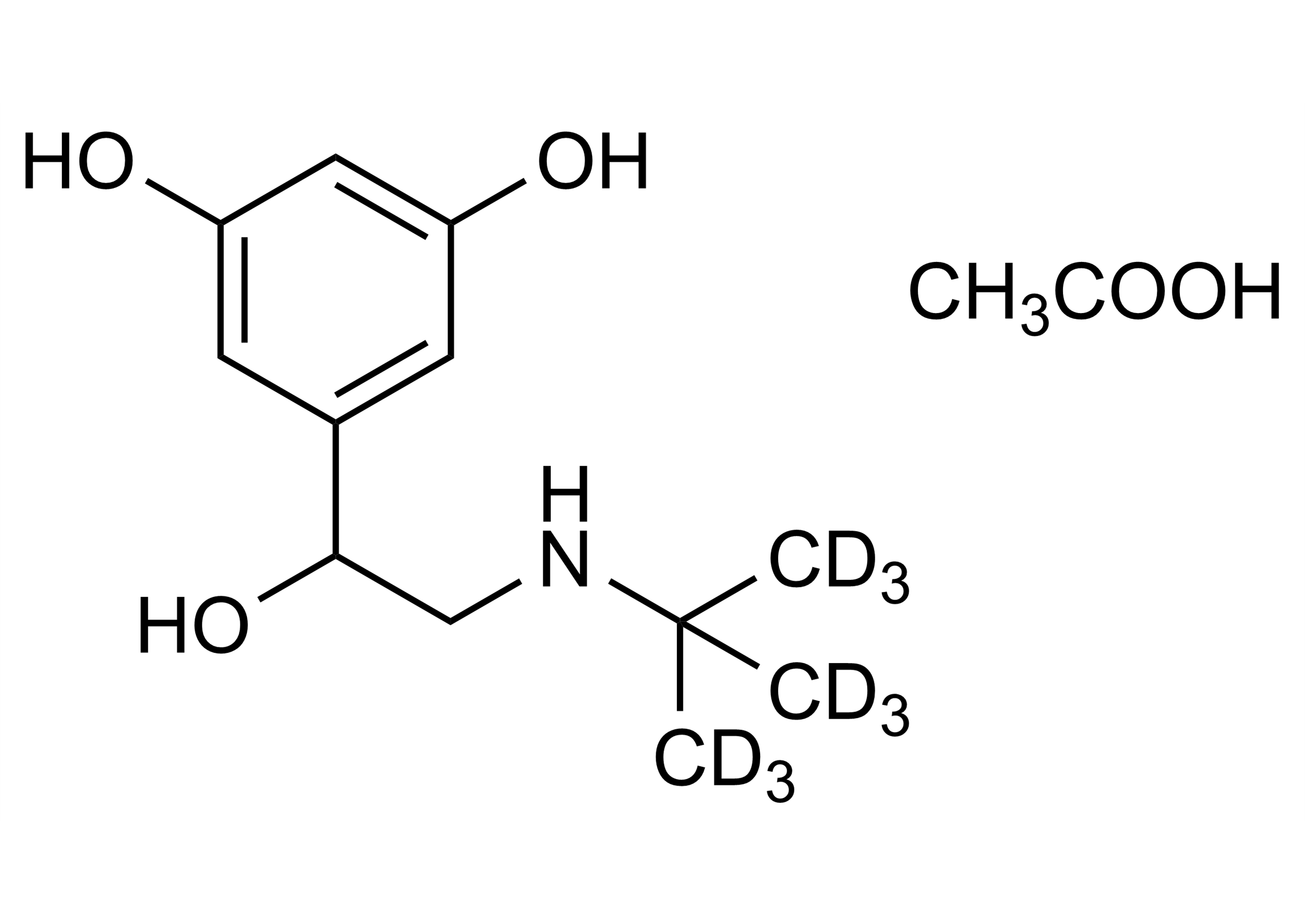 Terbutaline D9 acetate molecular structure reference standard by WITEGA Laboratorien Berlin-Adlershof GmbH