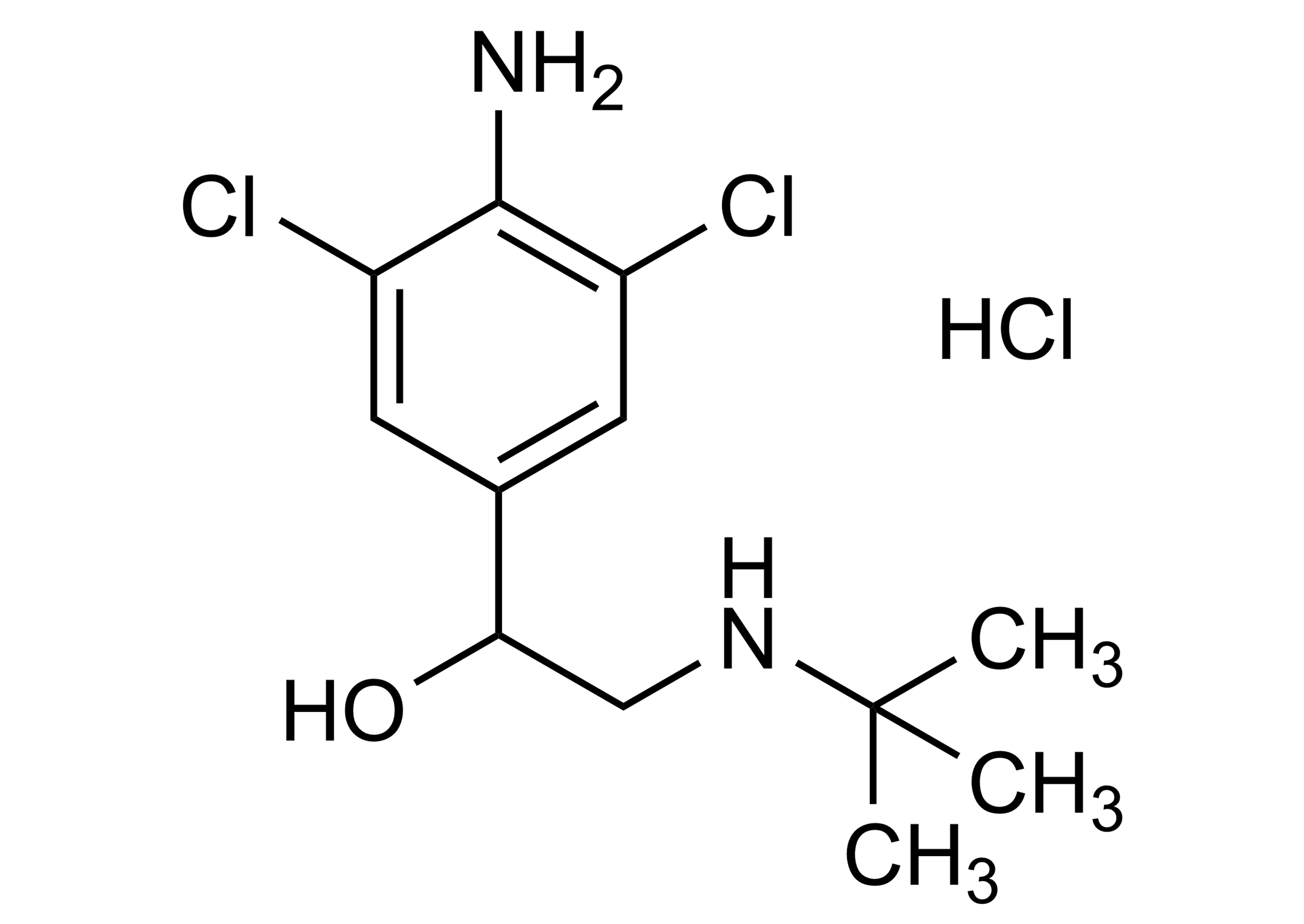 Clenbuterol hydrochloride reference standard molecular structure CAS 21898-19-1