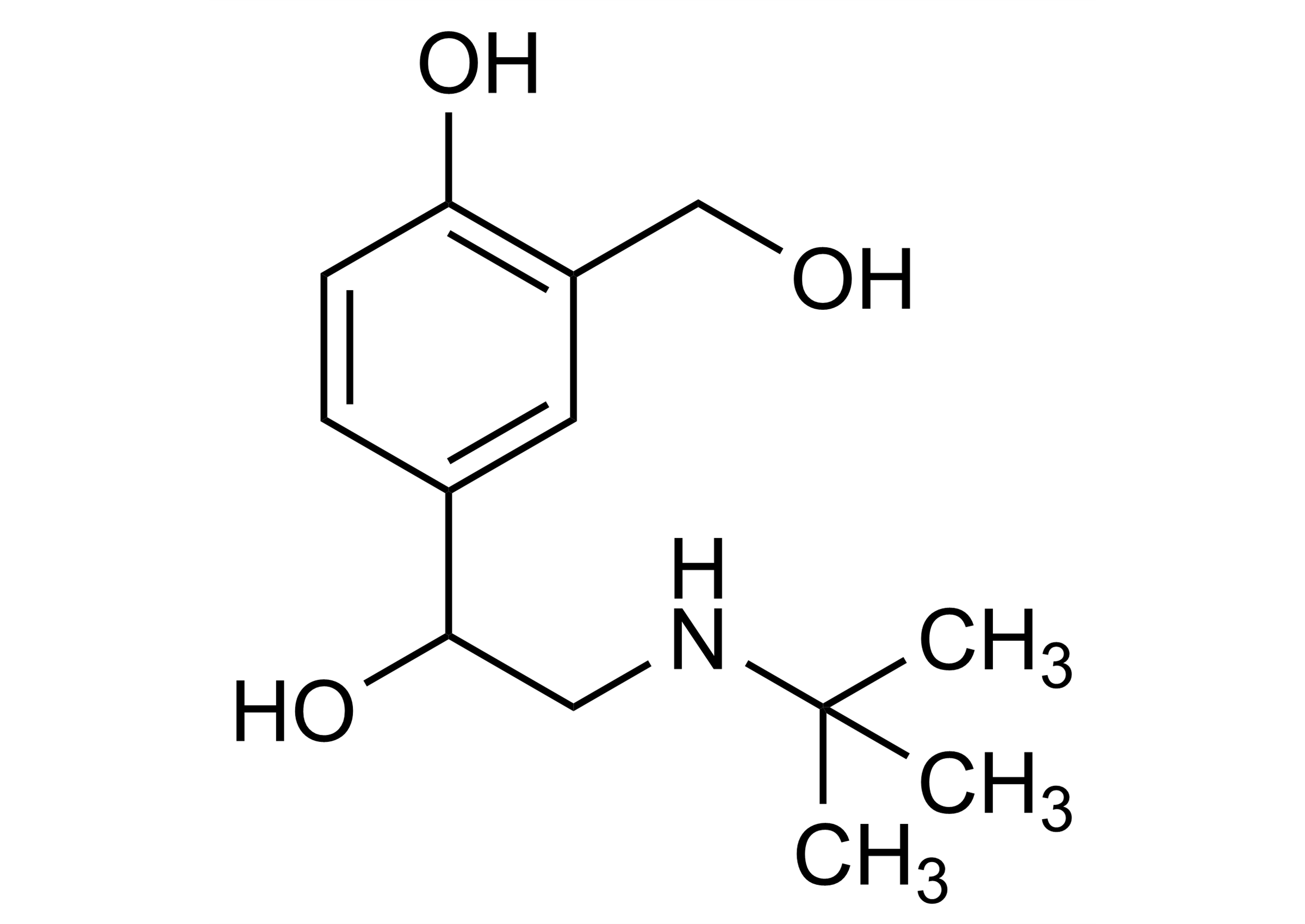 Salbutamol Albuterol reference standard molecular structure, CAS 18559-94-9 - WITEGA Laboratorien Berlin-Adlershof GmbH