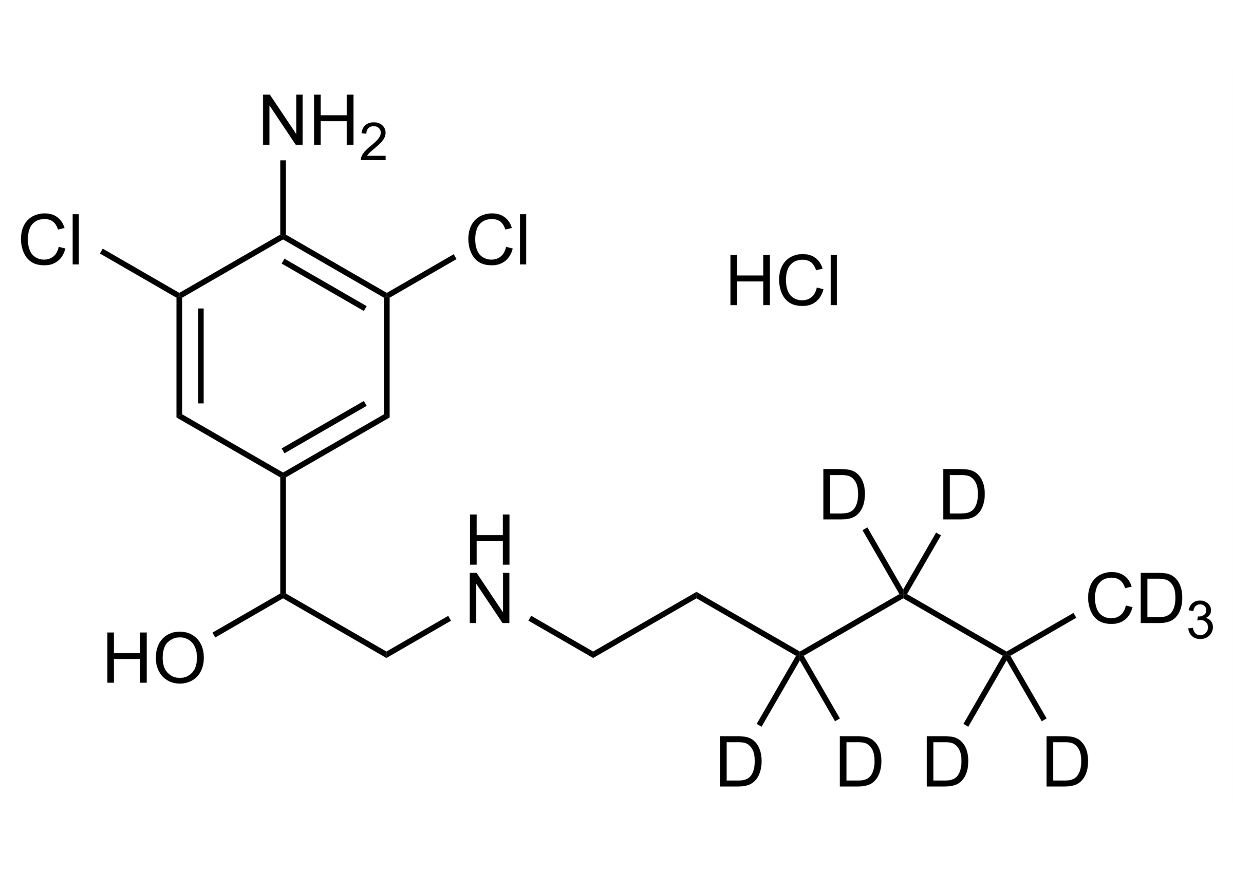 Clenhexerol D9 hydrochloride reference standard molecular structure for LC-MS/MS and GC-MS