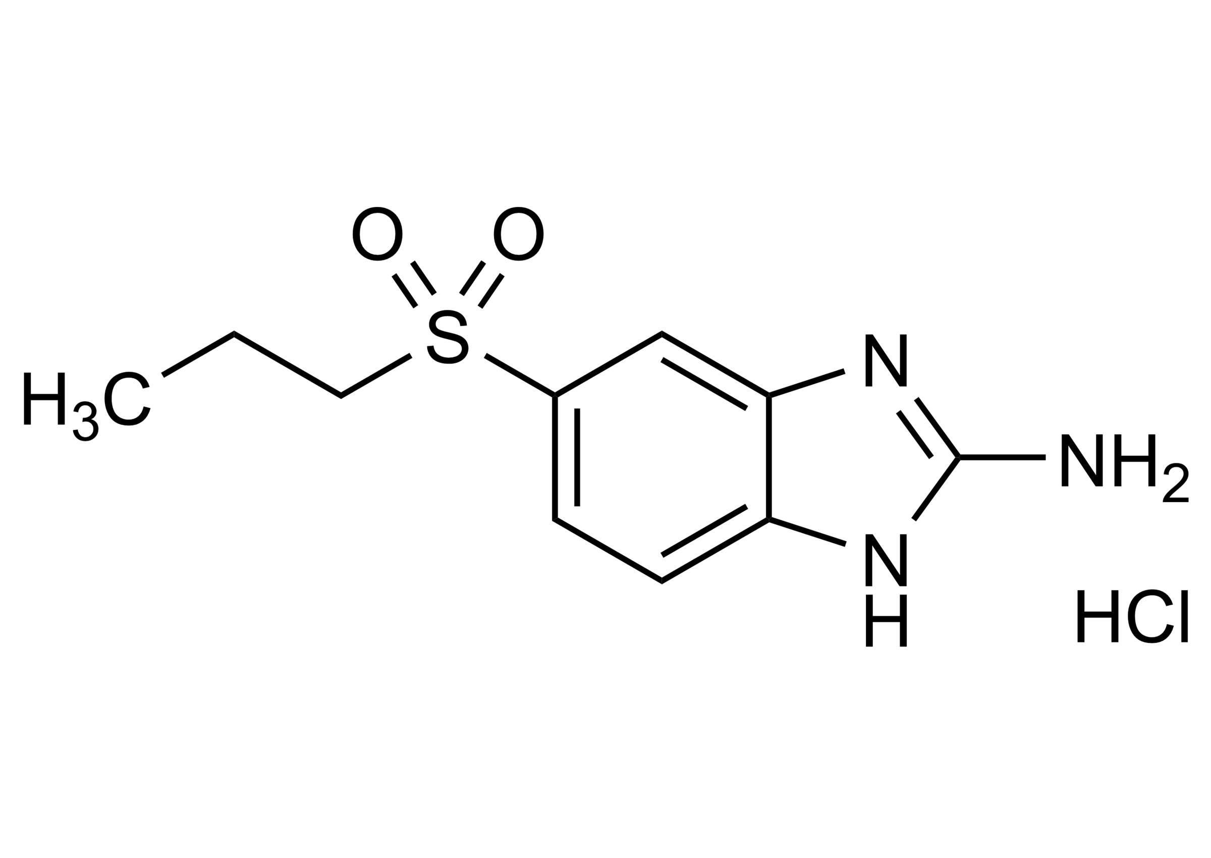 Albendazole 2 aminosulfone hydrochloride Reference Standard Structure Albendazole 2 aminosulfone hydrochloride reference standard molecular structure image