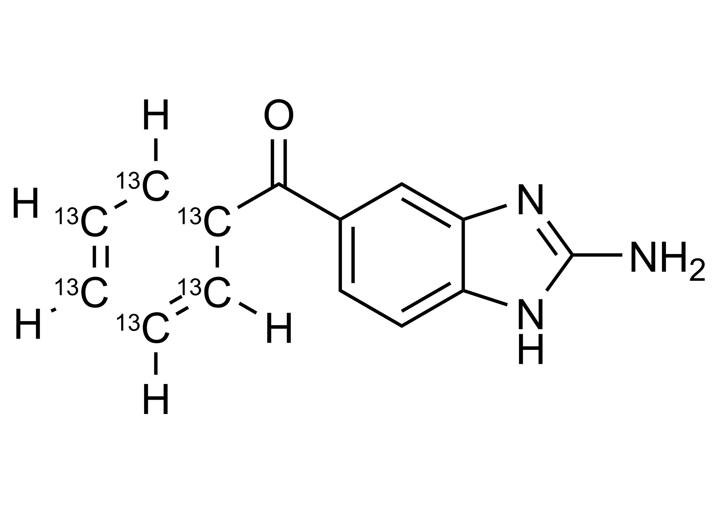 Mebendazole amine 13C6 reference standard molecular structure - WITEGA Laboratorien Berlin-Adlershof GmbH