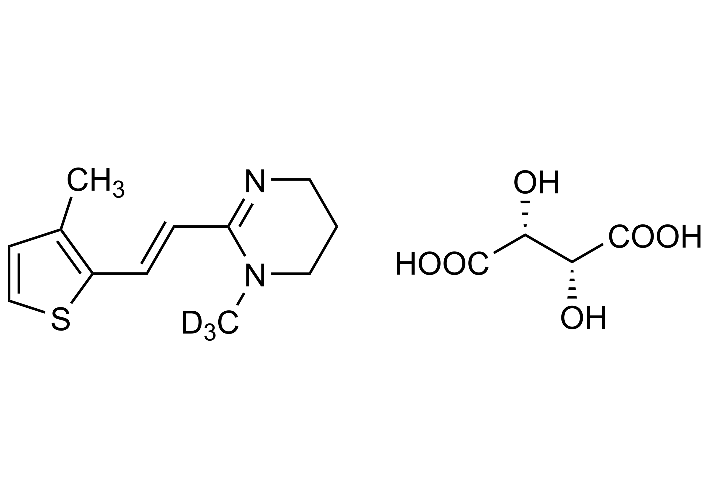 Morantel D3 Tartrate Reference Standard - Molecular Structure Morantel D3 tartrate reference standard molecular structure for LC-MS/MS and GC-MS workflows