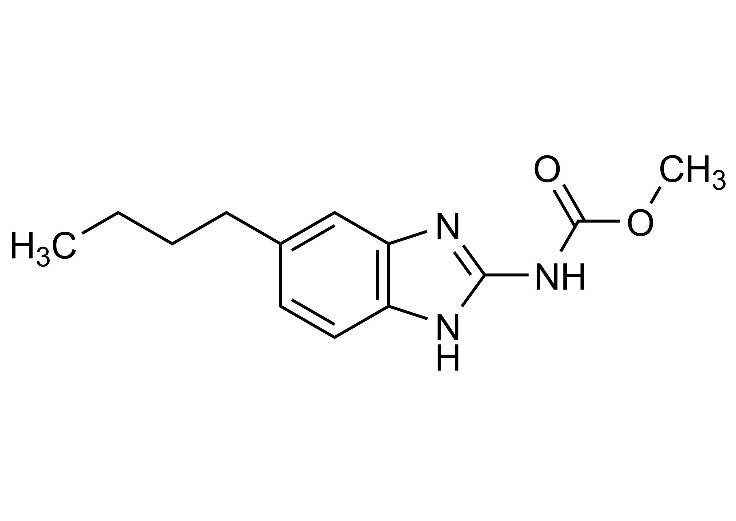 Molecular structure of Parbendazole reference standard
