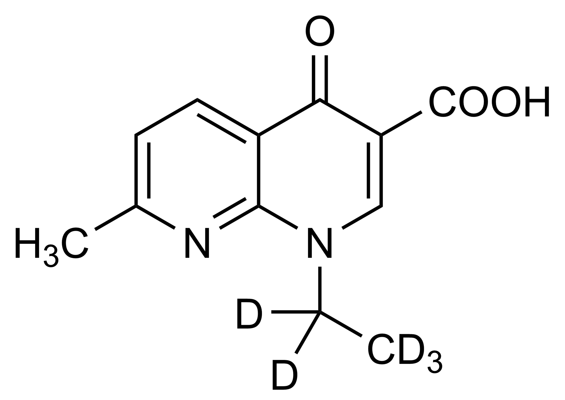 Nalidixic acid-D5 Molecular Structure Reference Standard Nalidixic acid D5 molecular structure reference standard for LC-MS/MS calibration
