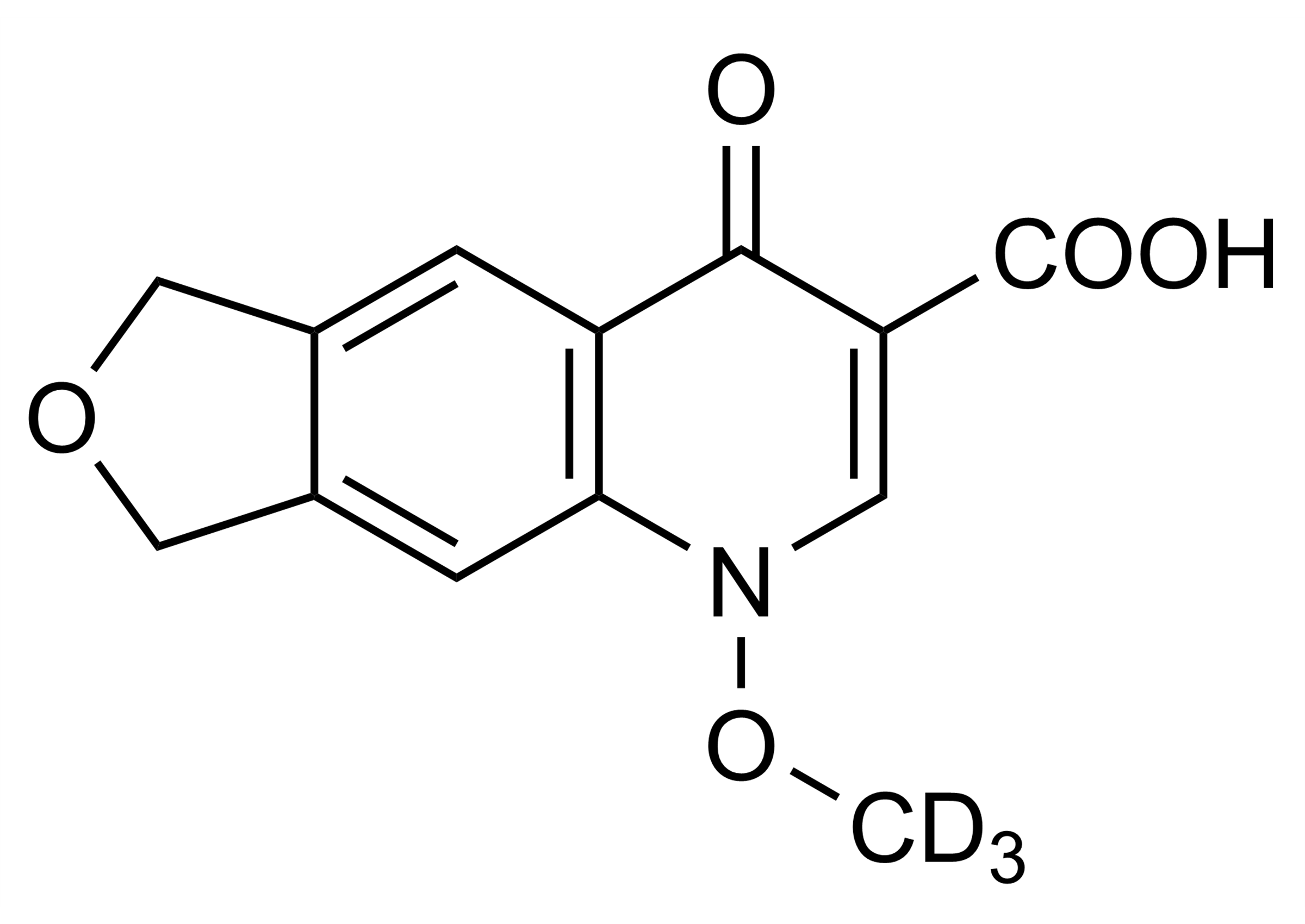 Miloxacin-D3 Reference Standard Molecular Structure Miloxacin-D3 molecular structure reference standard for LC-MS/MS and GC-MS