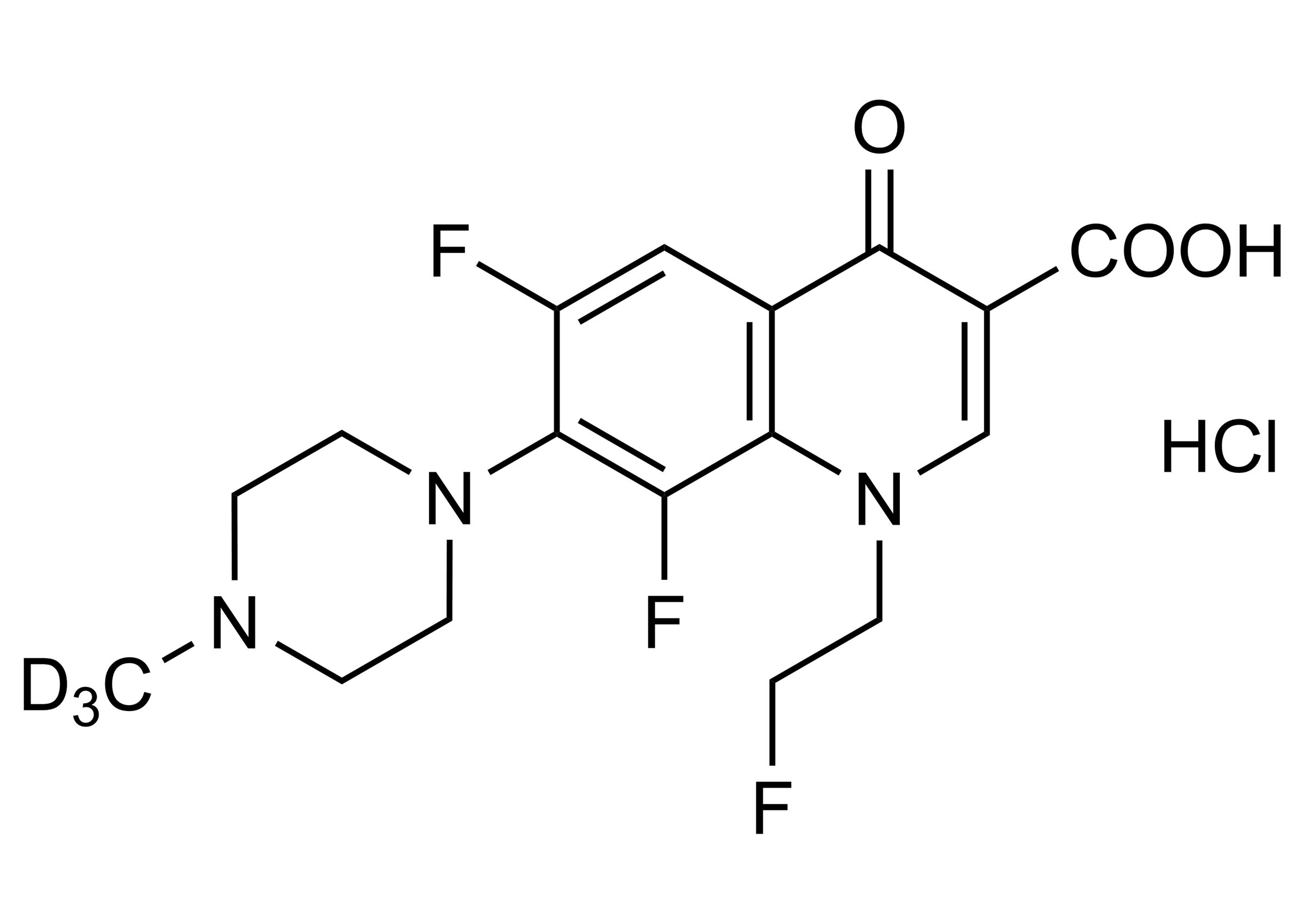 Fleroxacin-D3 hydrochloride molecular structure reference standard for LC-MS/MS and GC-MS