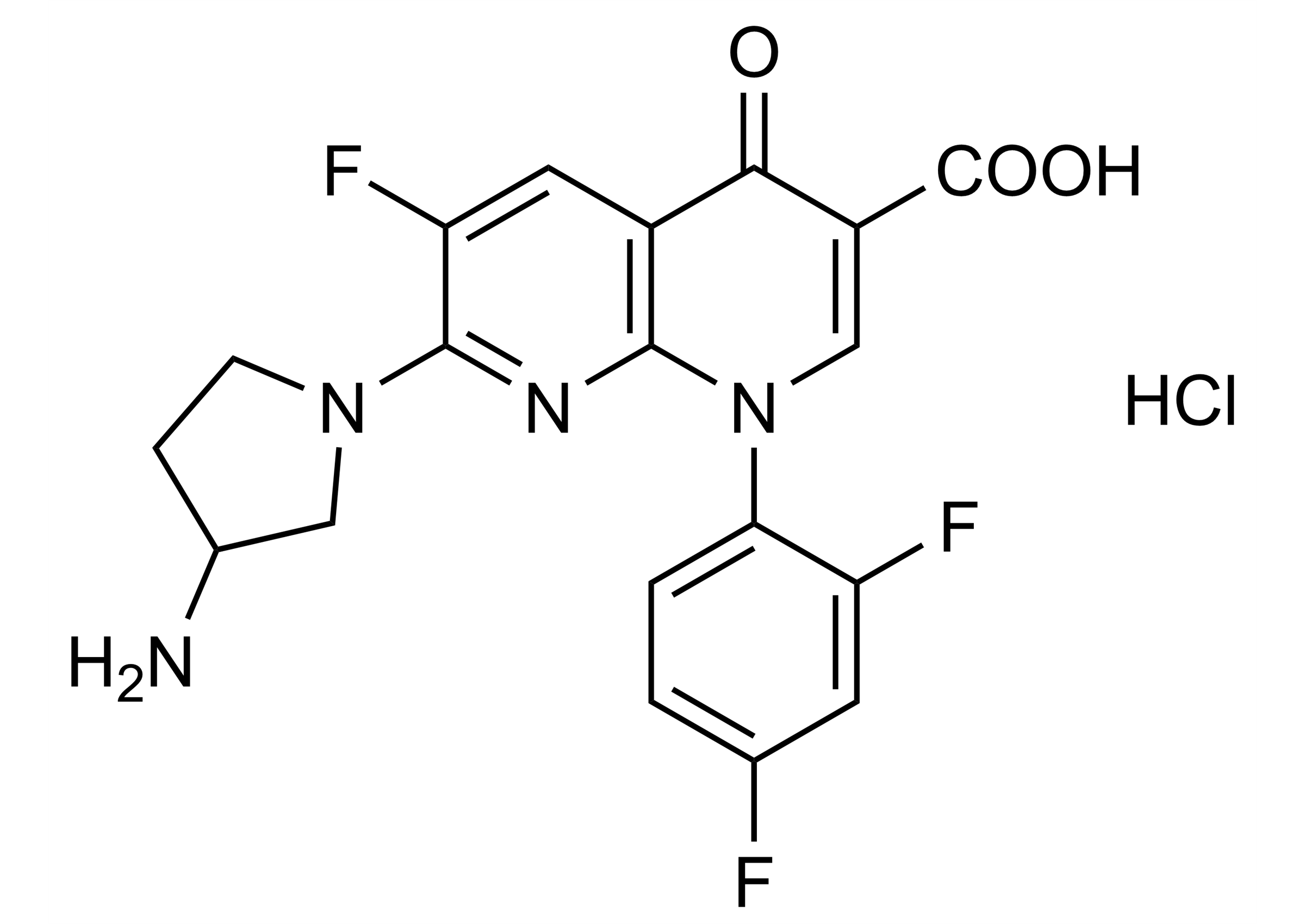Tosufloxacin hydrochloride reference standard molecular structure (CAS 104051-69-6)