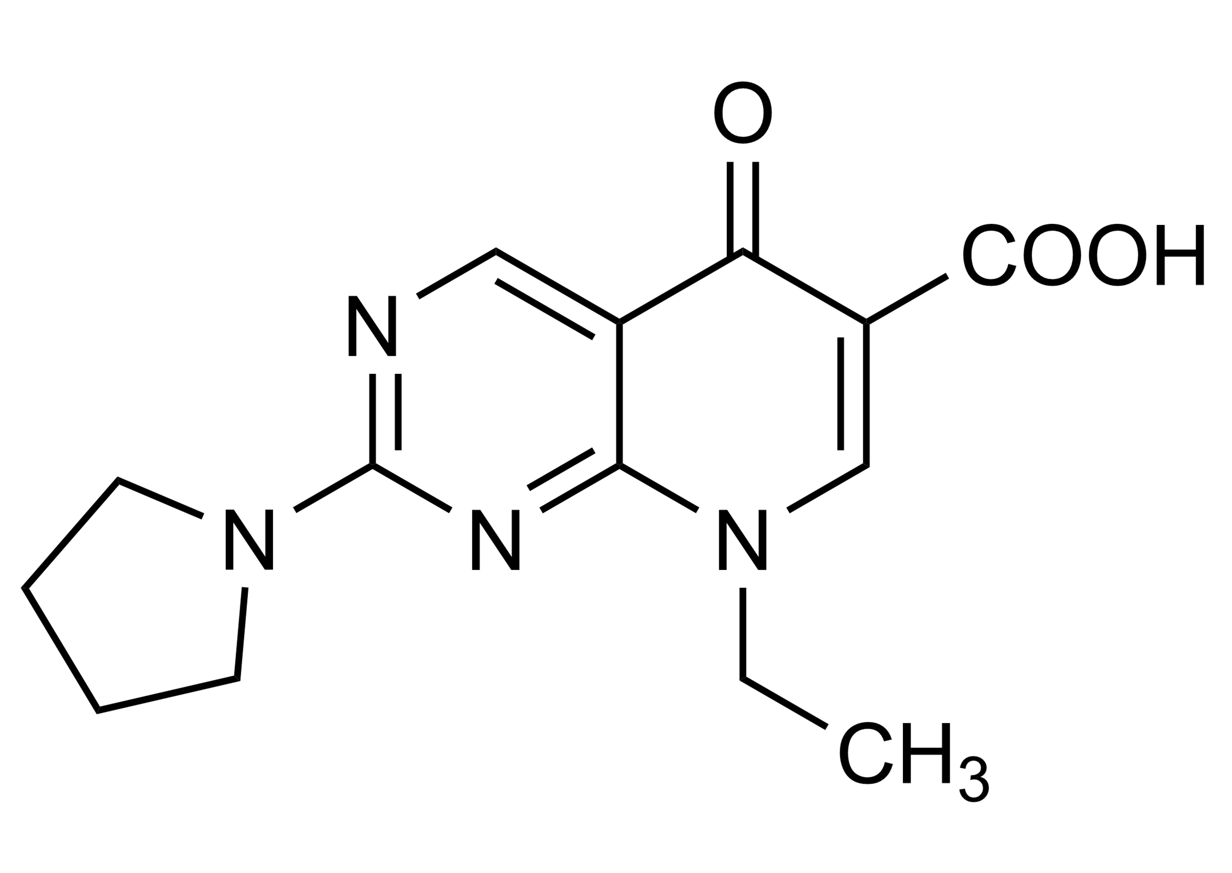 Piromidic acid reference standard molecular structure (CAS 19562-30-2)