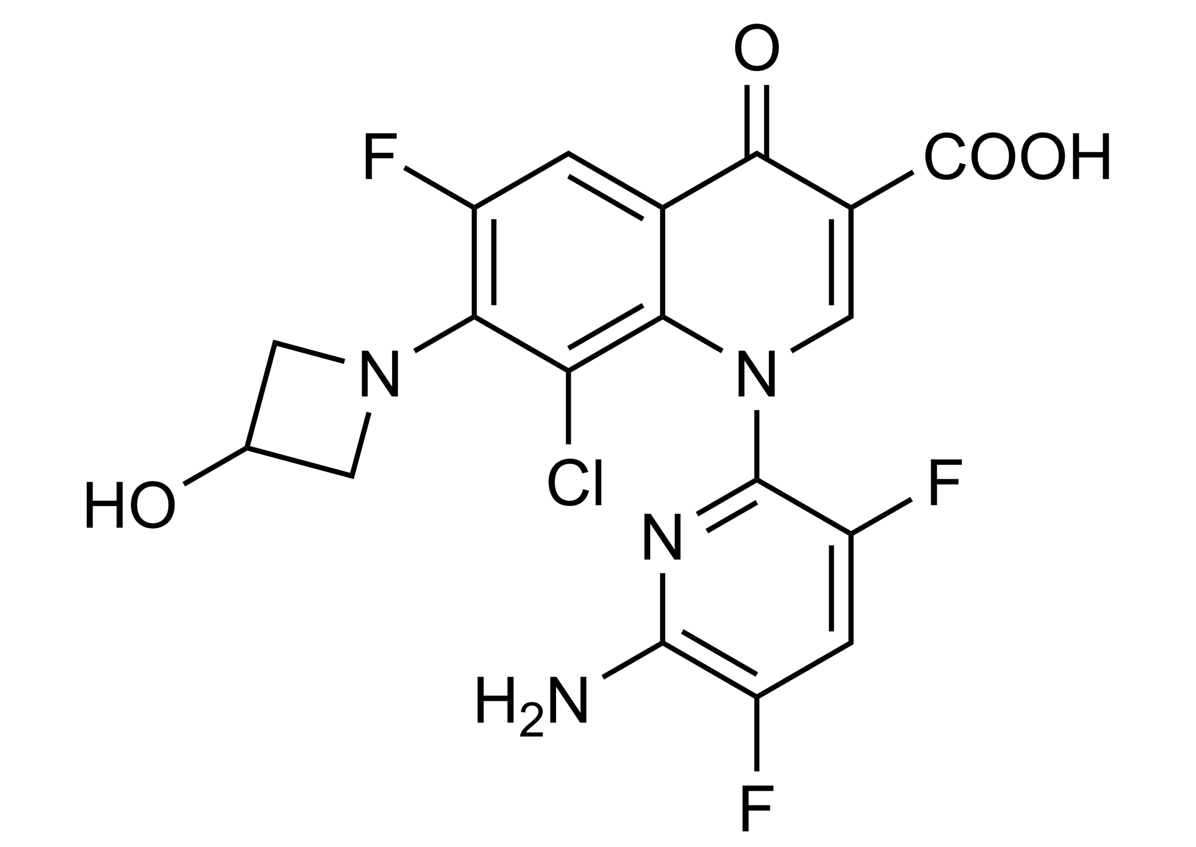 Delafloxacin reference standard molecular structure for LC-MS/MS and GC-MS quantification and calibration