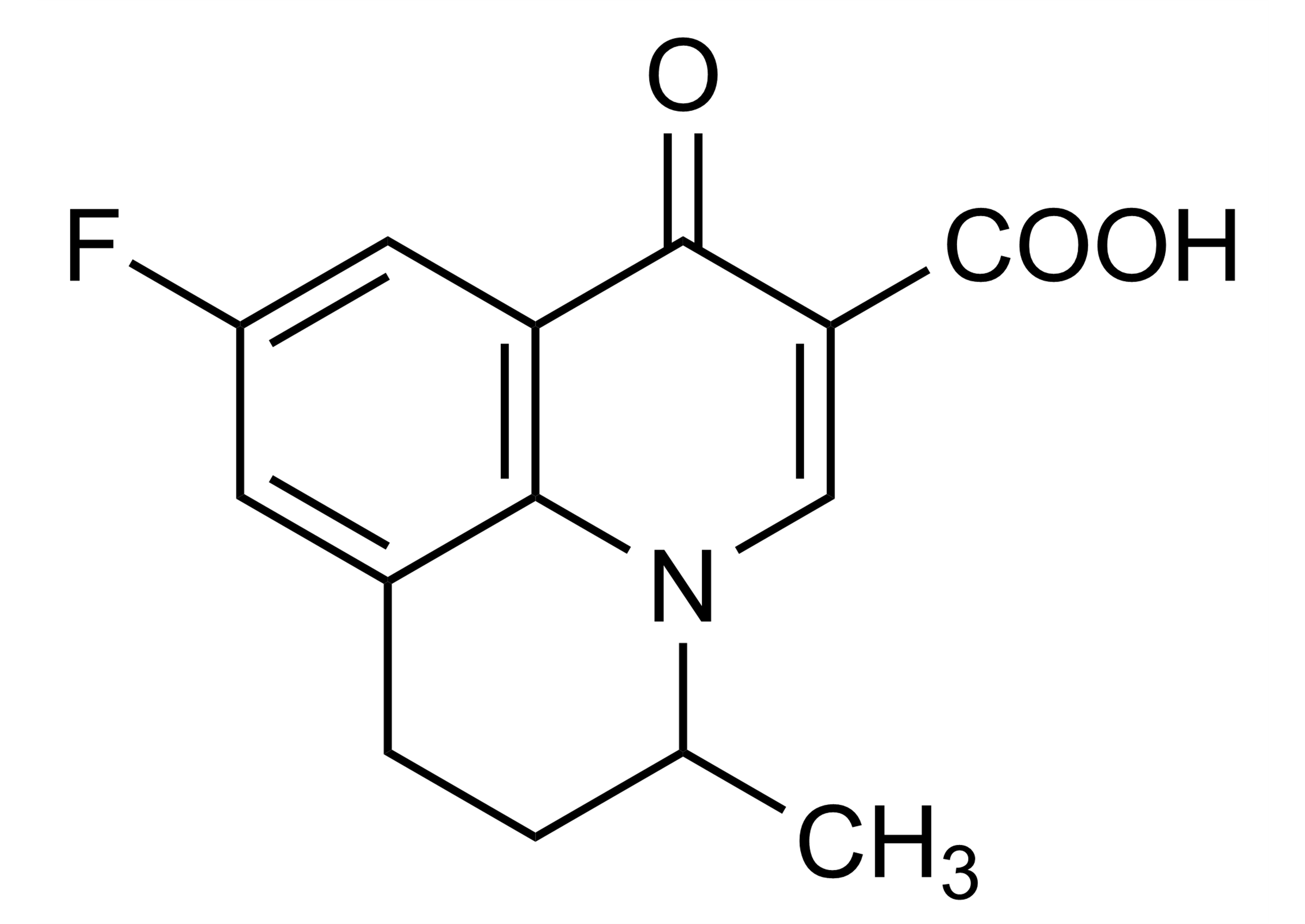 Flumequine reference standard molecular structure (CAS 42835-25-6) for LC-MS/MS and GC-MS calibration