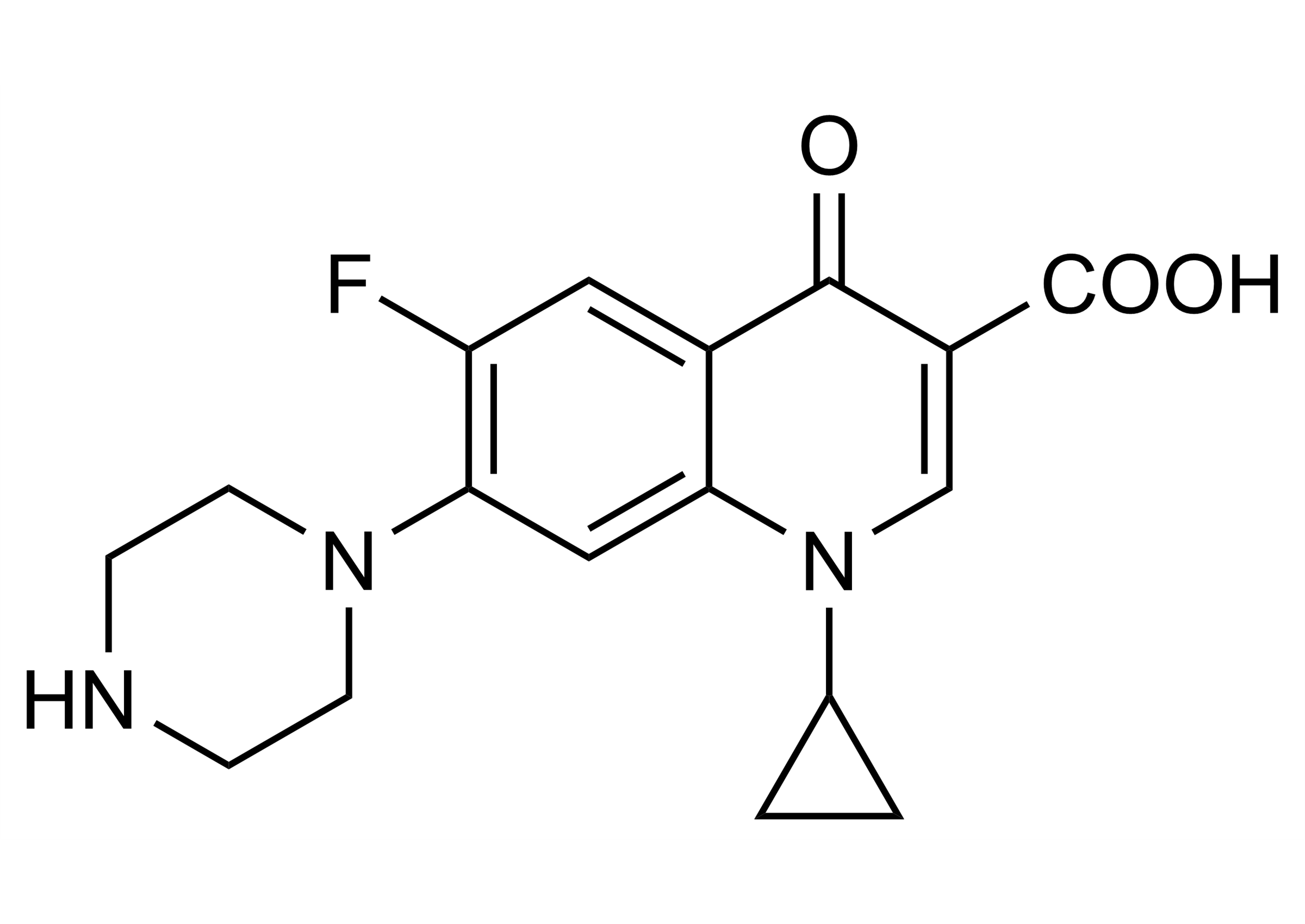 Ciprofloxacin reference standard molecular structure (CAS 85721-33-1)