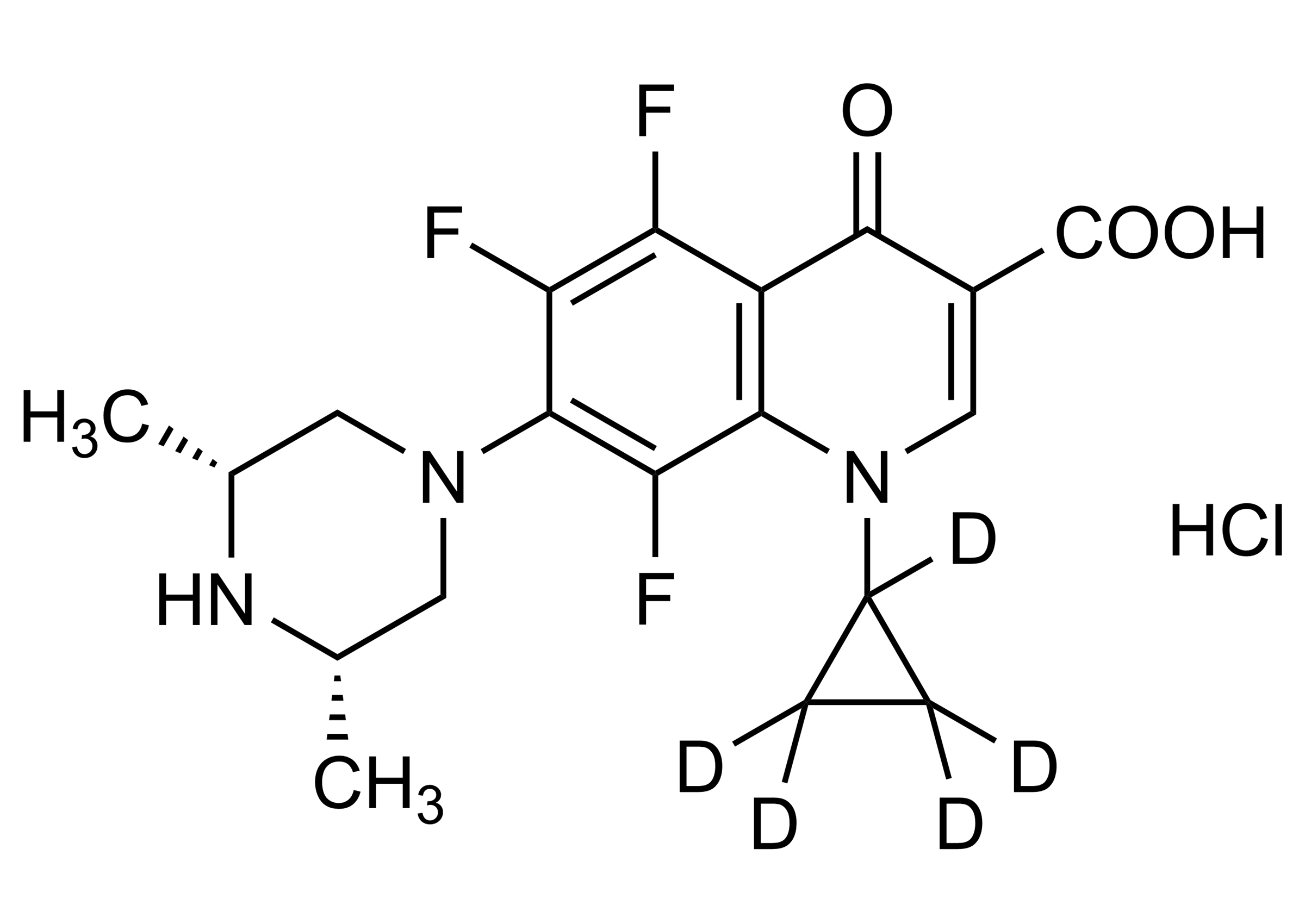 Orbifloxacin-D5 hydrochloride reference standard molecular structure for LC-MS/MS calibration