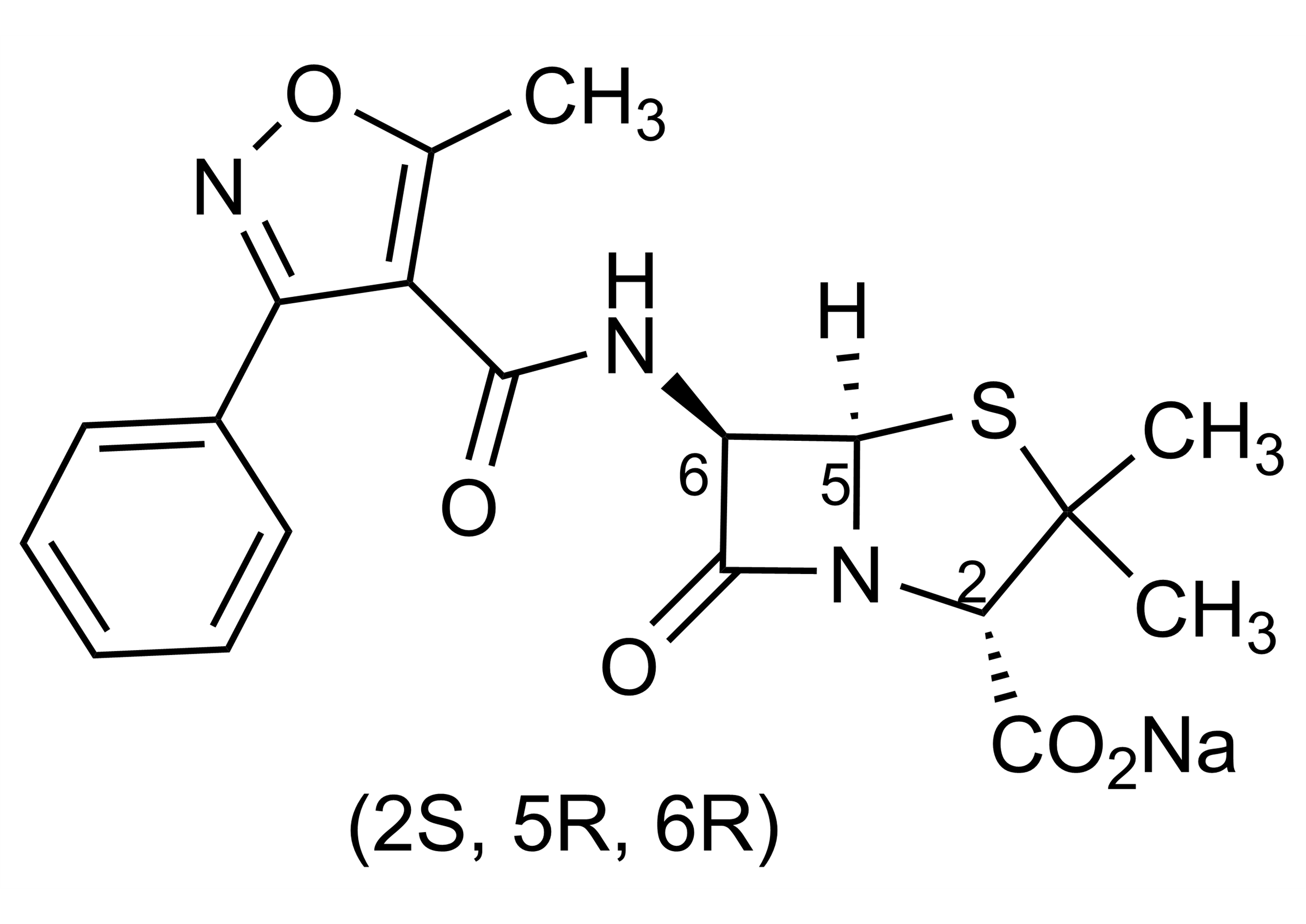 Oxacillin sodium salt reference standard molecular structure CAS 1173-88-2