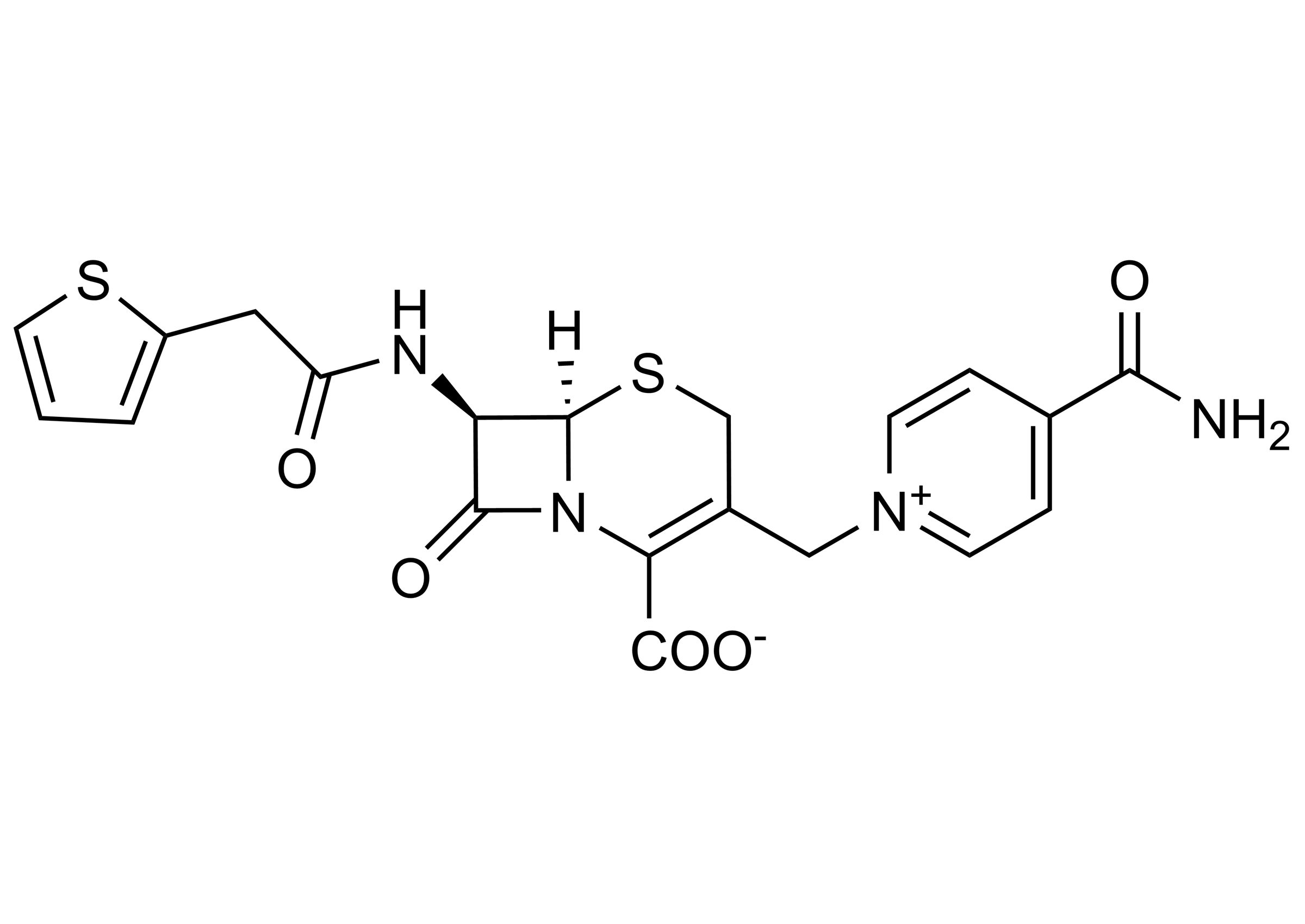 Molecular structure of Cefalonium Cephalonium reference standard CAS 5575-21-3 for LC-MS/MS and GC-MS analysis