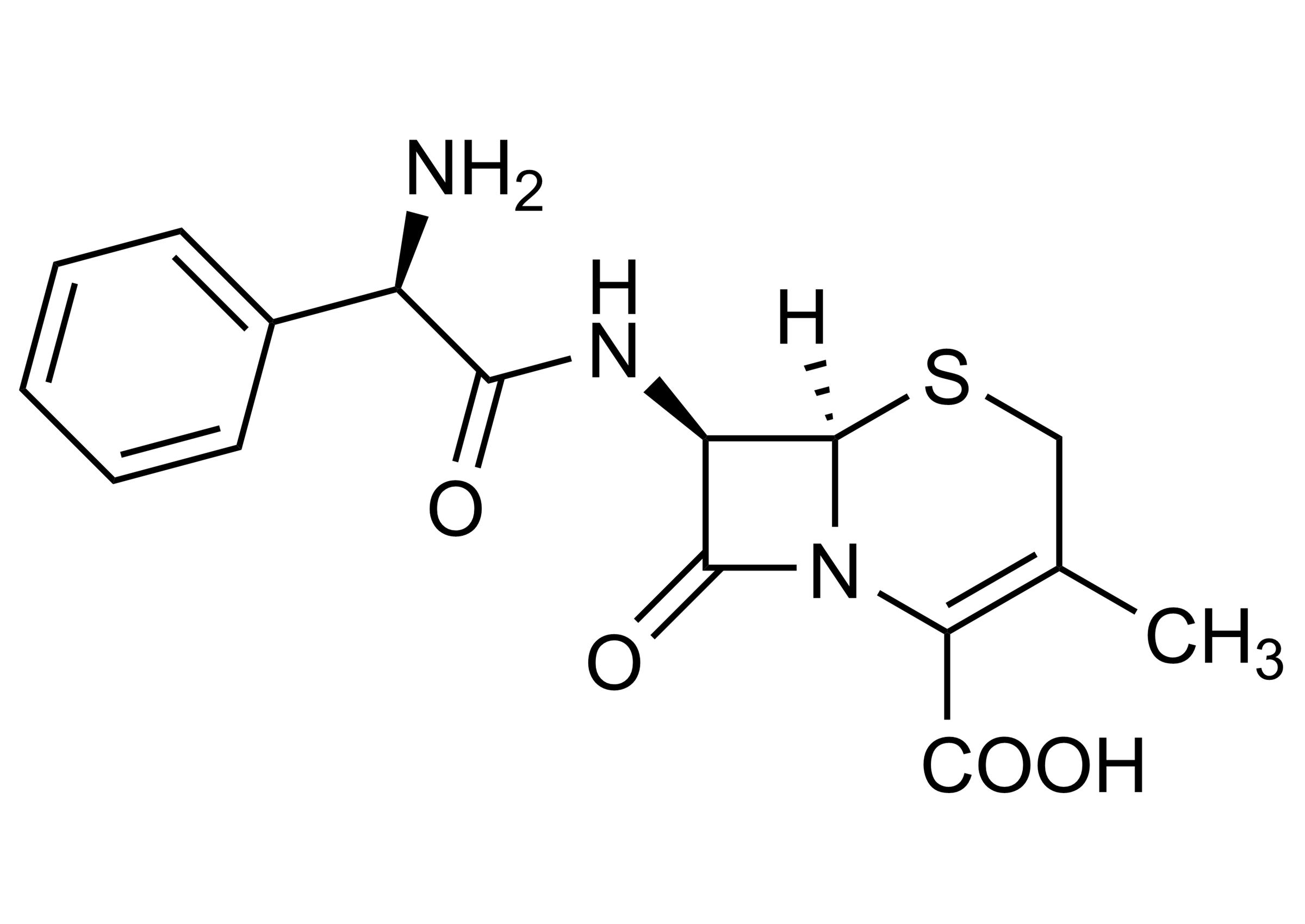 Cefalexin Cephalexin reference standard molecular structure, CAS 15686-71-2