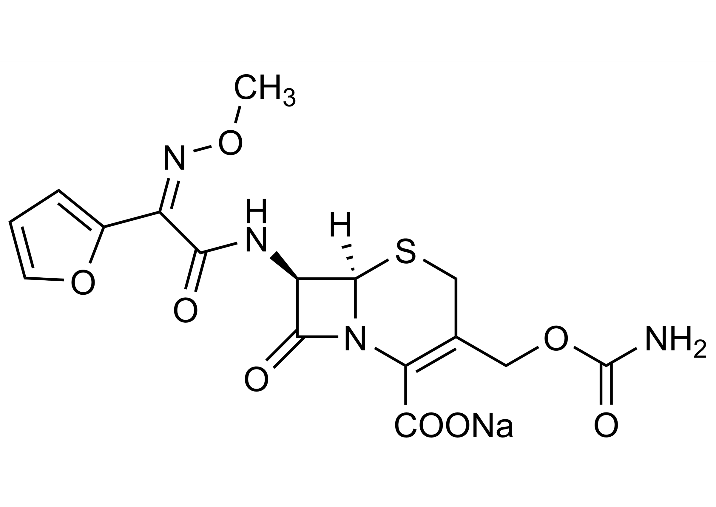 Cefuroxime sodium salt reference standard molecular structure for LC-MS/MS and GC-MS
