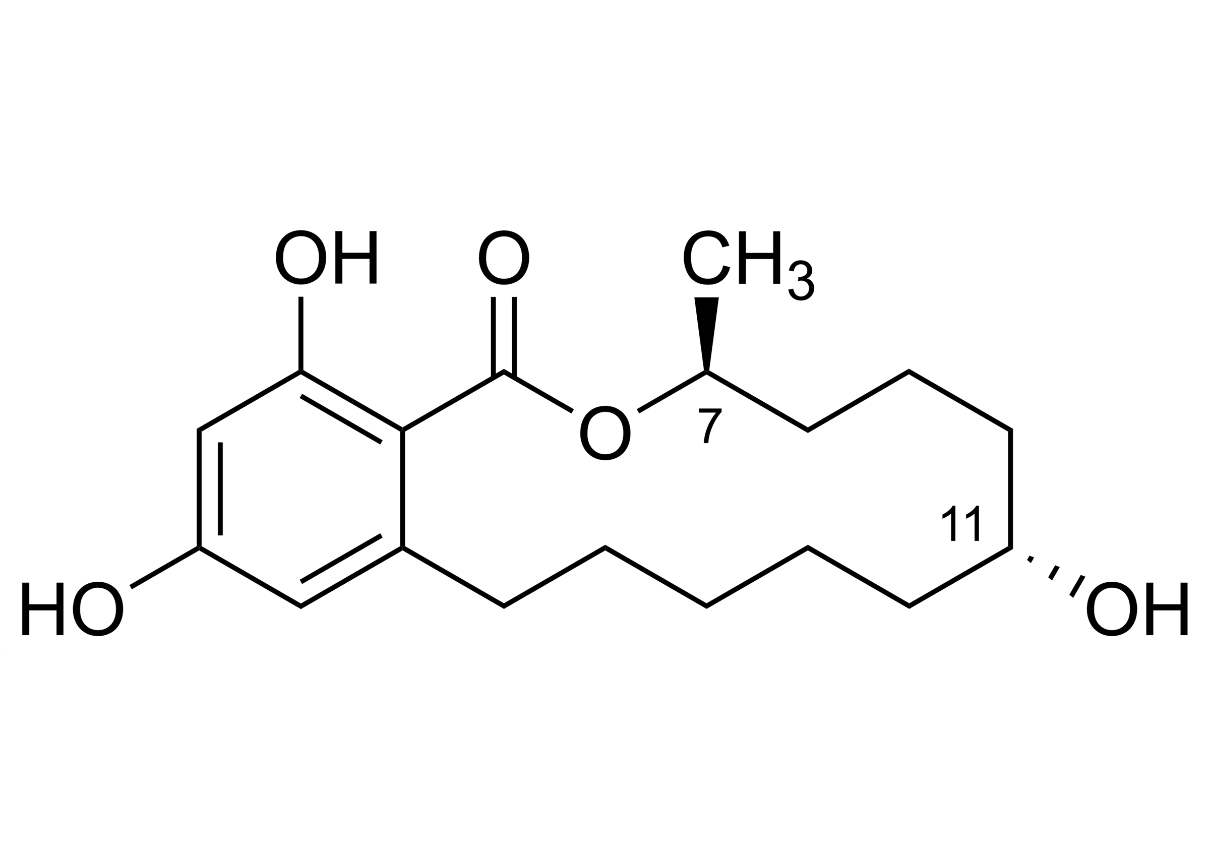 Zeranol alpha Zearalanol reference standard molecular structure for LC-MS/MS and GC-MS calibration