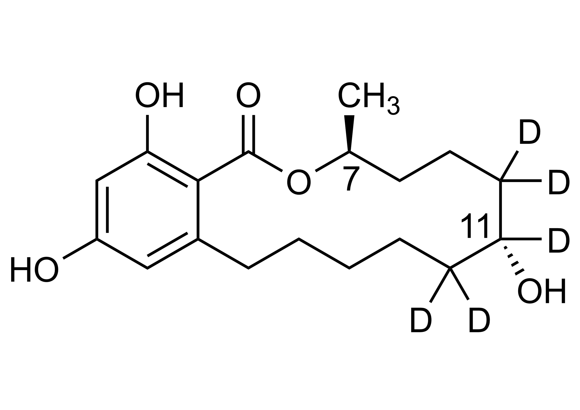 Zeranol D5 alpha Zearalanol D5 Reference Standard Structure Zeranol D5 alpha Zearalanol D5 reference standard molecular structure