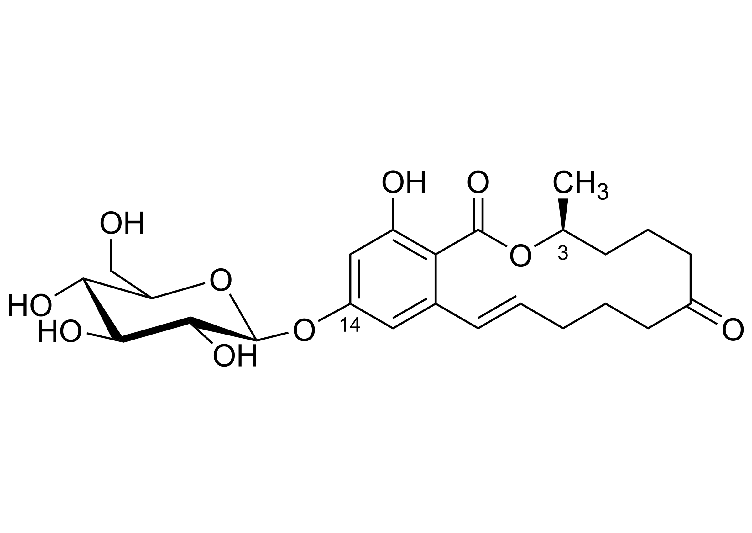 Zearalenone-14-O-beta-glucoside reference standard molecular structure for LC-MS/MS and GC-MS