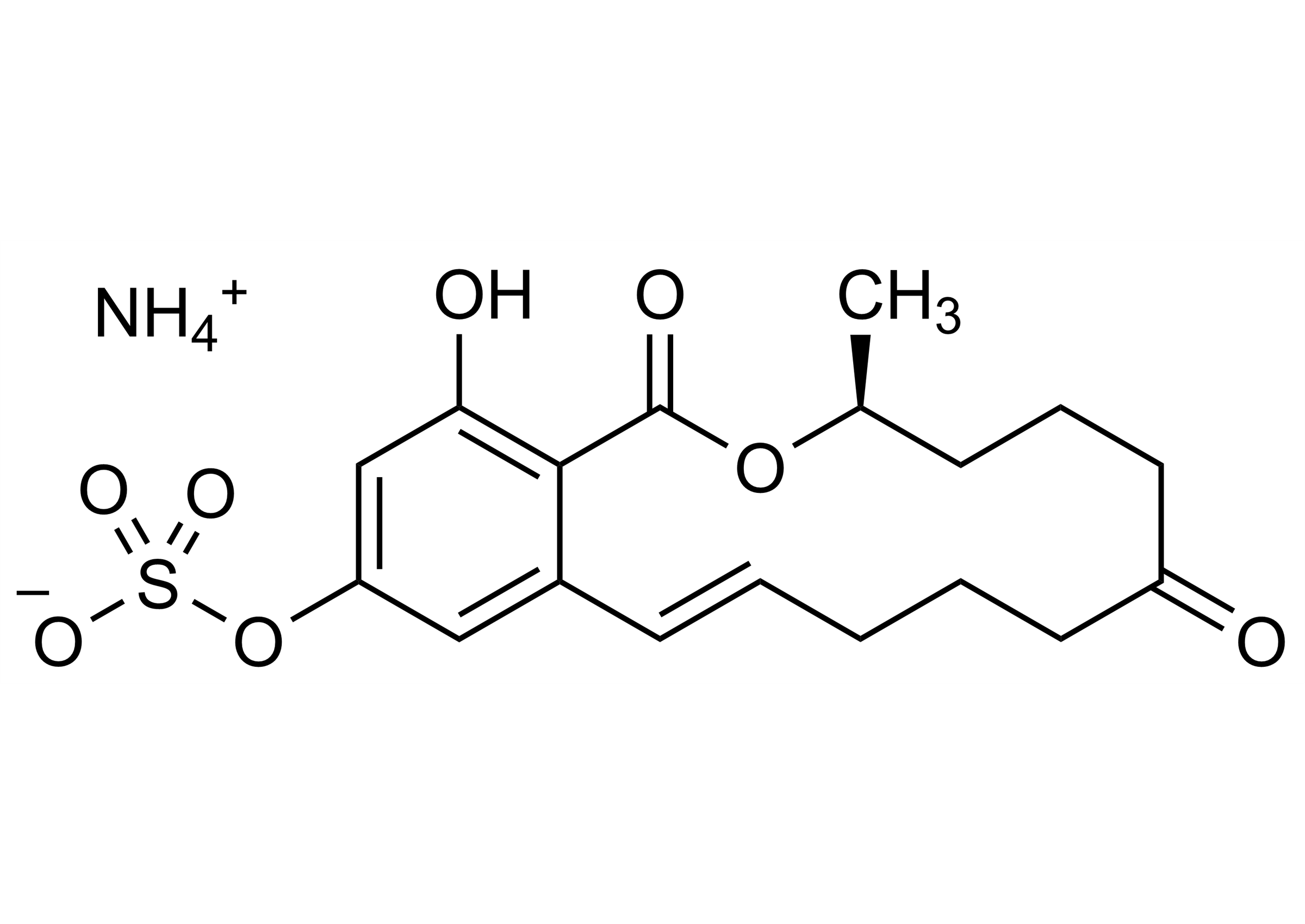 Zearalenone 14 sulfate ammonium salt molecular structure reference standard (CAS 1439328-85-4)