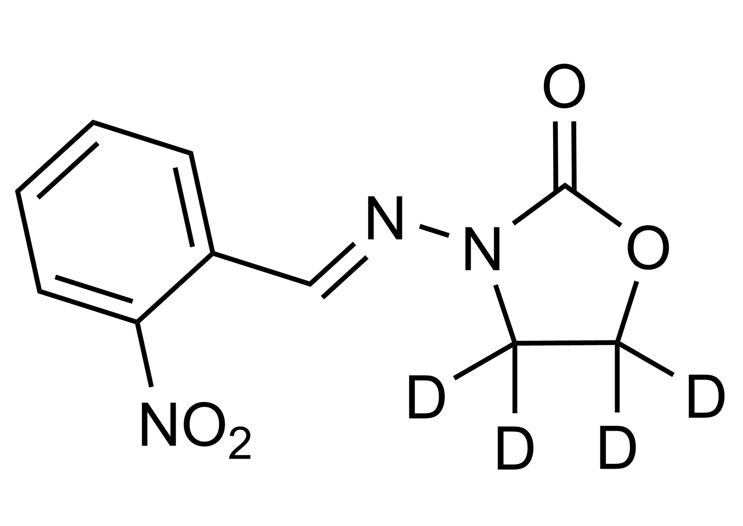 2-NP-AOZ-D4 molecular structure reference standard for nitrofuran metabolite analysis by LC-MS/MS - WITEGA Laboratorien Berlin-Adlershof GmbH