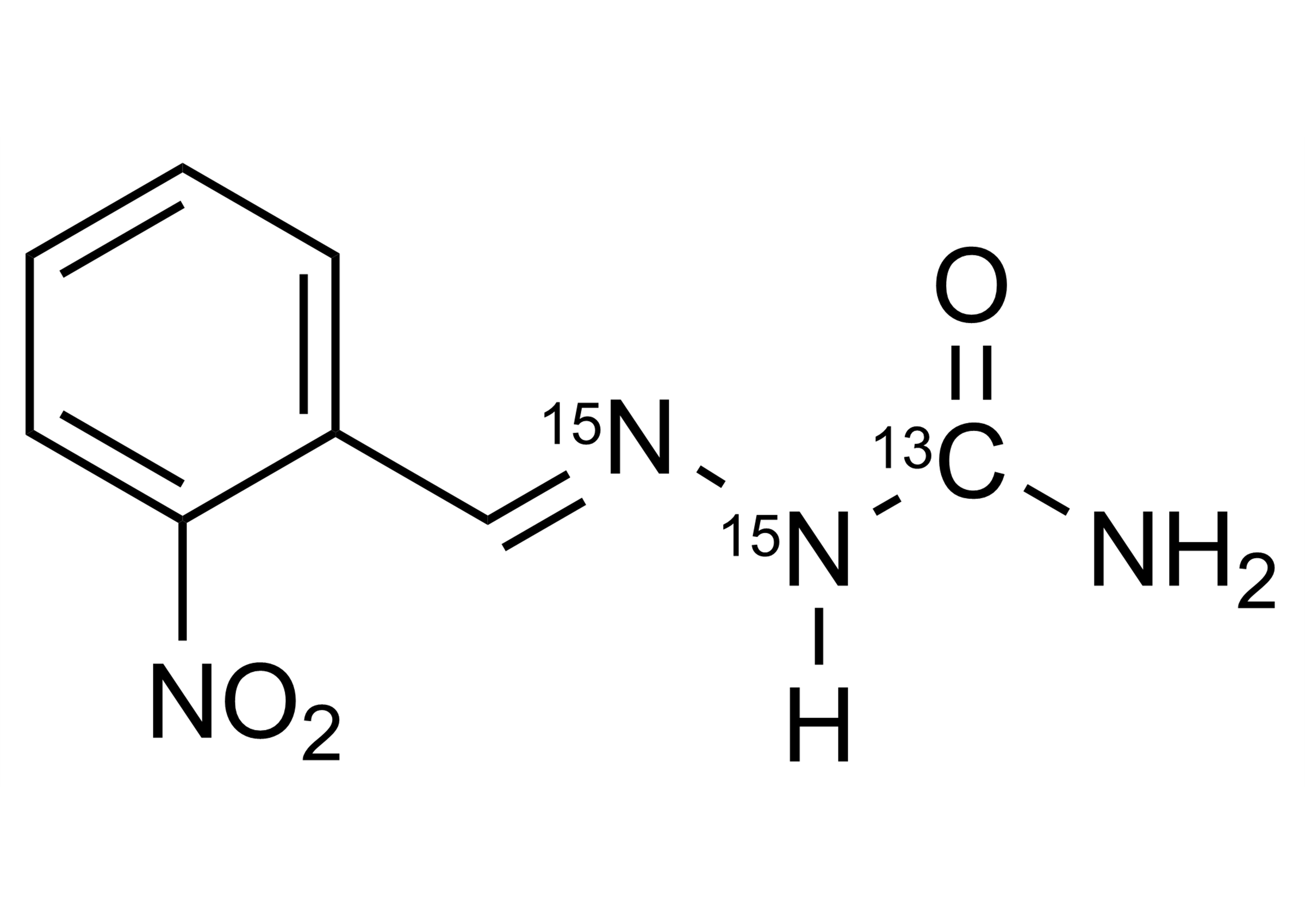 Molecular structure of 2-NP-SCA-13C,15N2 reference standard for LC-MS/MS and GC-MS residue analysis by WITEGA Laboratorien Berlin-Adlershof GmbH