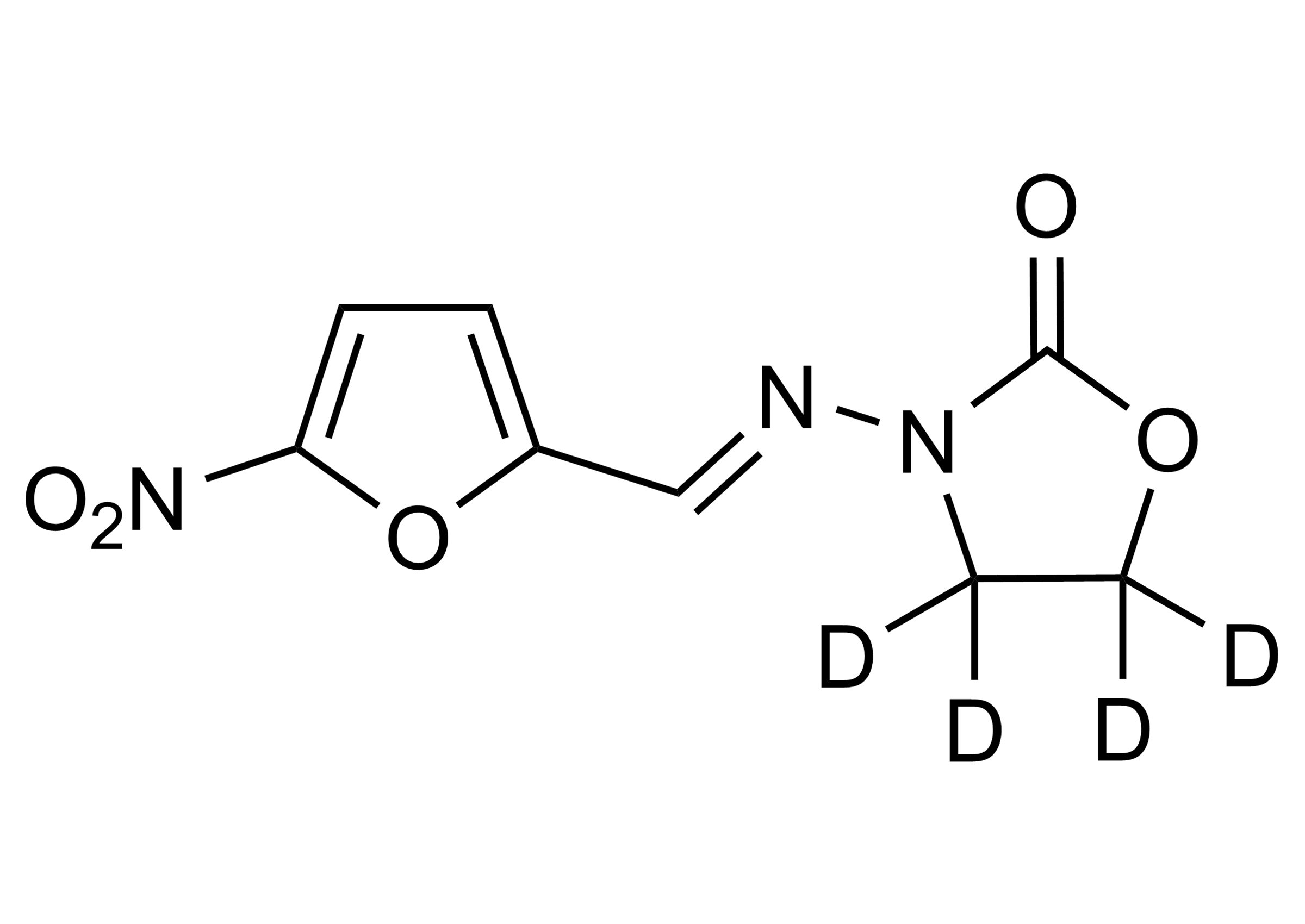 Furazolidone-D4 reference standard molecular structure for LC-MS/MS calibration and residue analysis by WITEGA Laboratorien Berlin-Adlershof GmbH