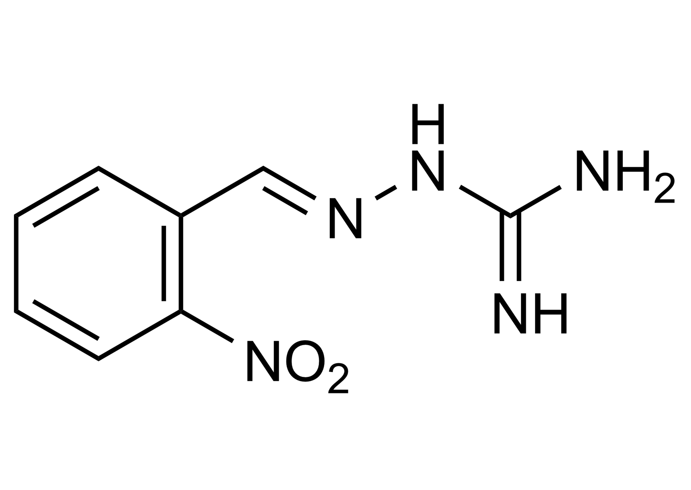 Molecular structure of 2-NP-Aminoguanidine reference standard for LC-MS/MS and GC-MS nitrofuran metabolite analysis