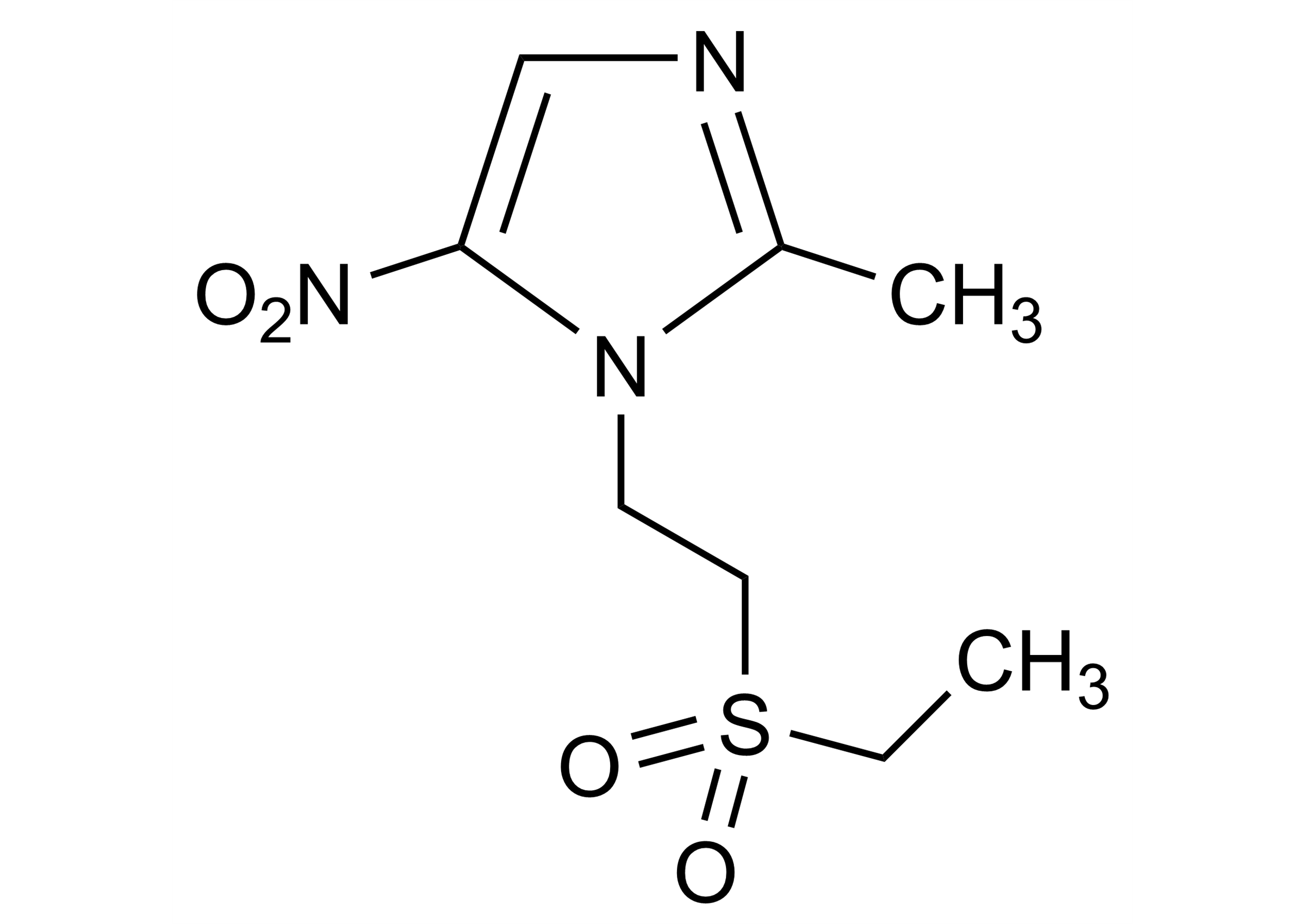 Tinidazole reference standard molecular structure for LC-MS/MS and GC-MS analysis