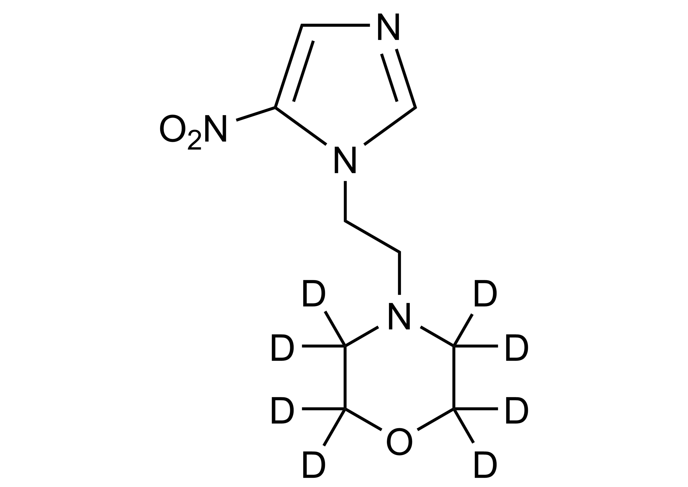 Nimorazole-D8 reference standard molecular structure for LC-MS/MS and GC-MS calibration