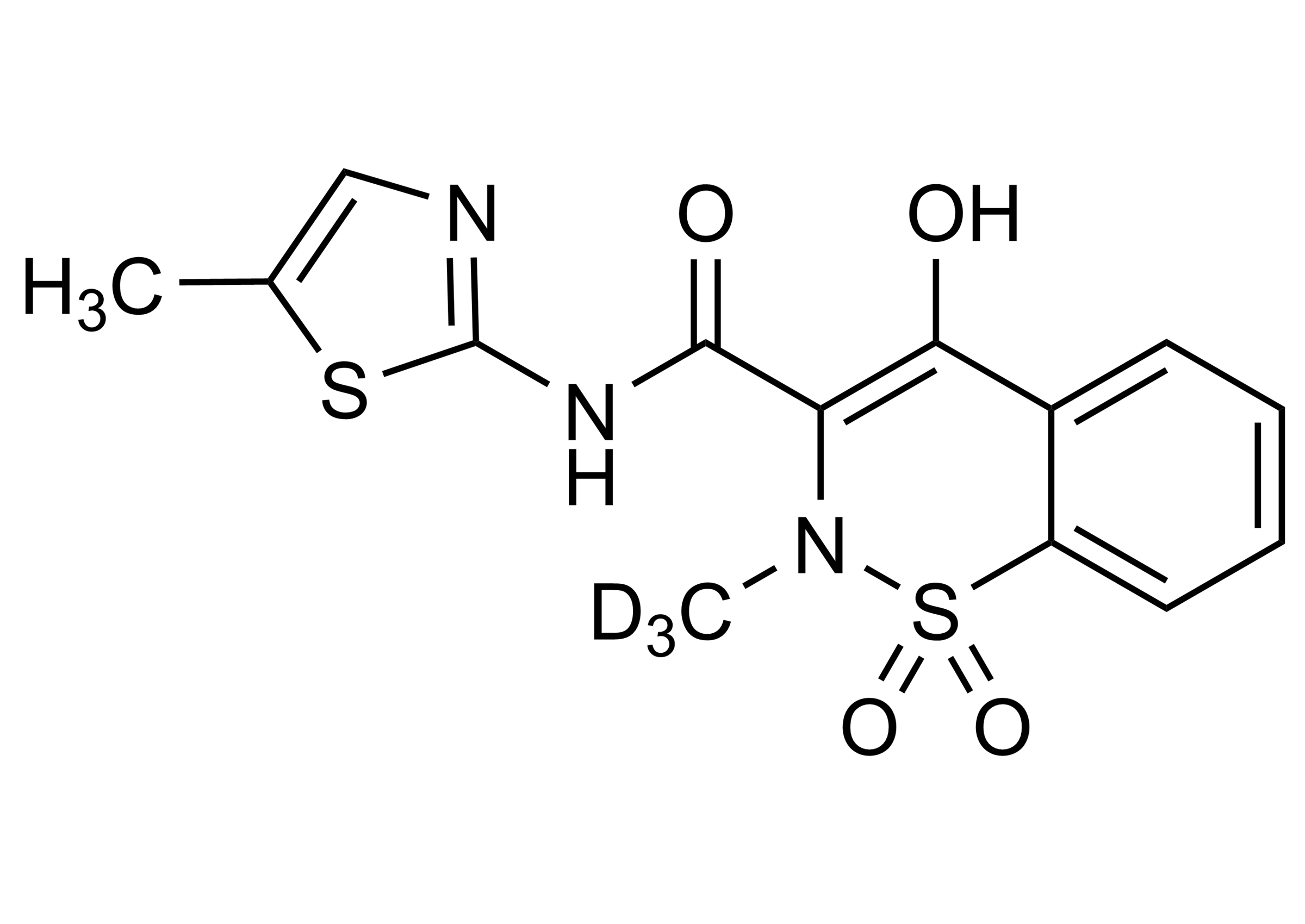 Meloxicam D3 Reference Standard Molecular Structure Meloxicam D3 reference standard molecular structure for LC MS MS and GC MS calibration