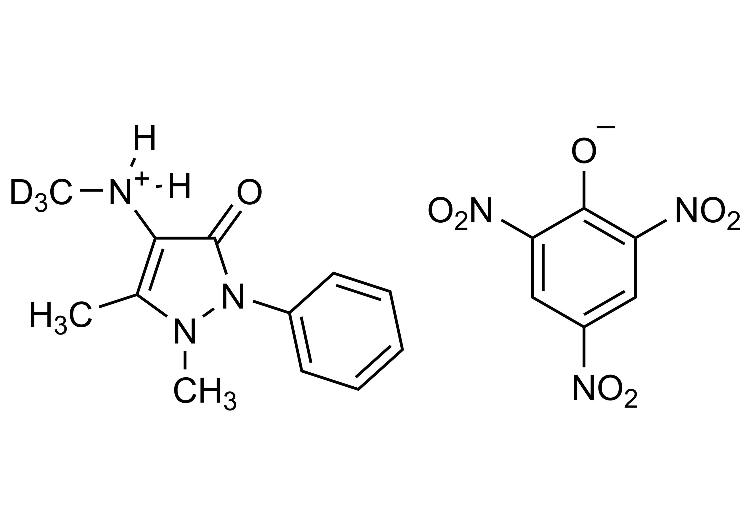 4-Methylaminoantipyrine-D3 picrate reference standard molecular structure (CAS 68229-55-0)