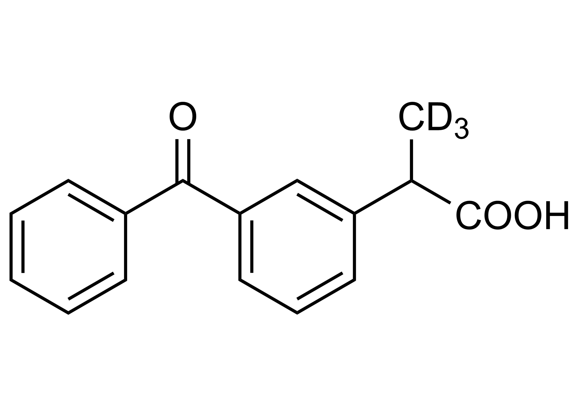 Ketoprofen D3 Reference Standard Structure Ketoprofen D3 reference standard molecular structure for LC MSMS and GC MS calibration CAS 159490-55-8
