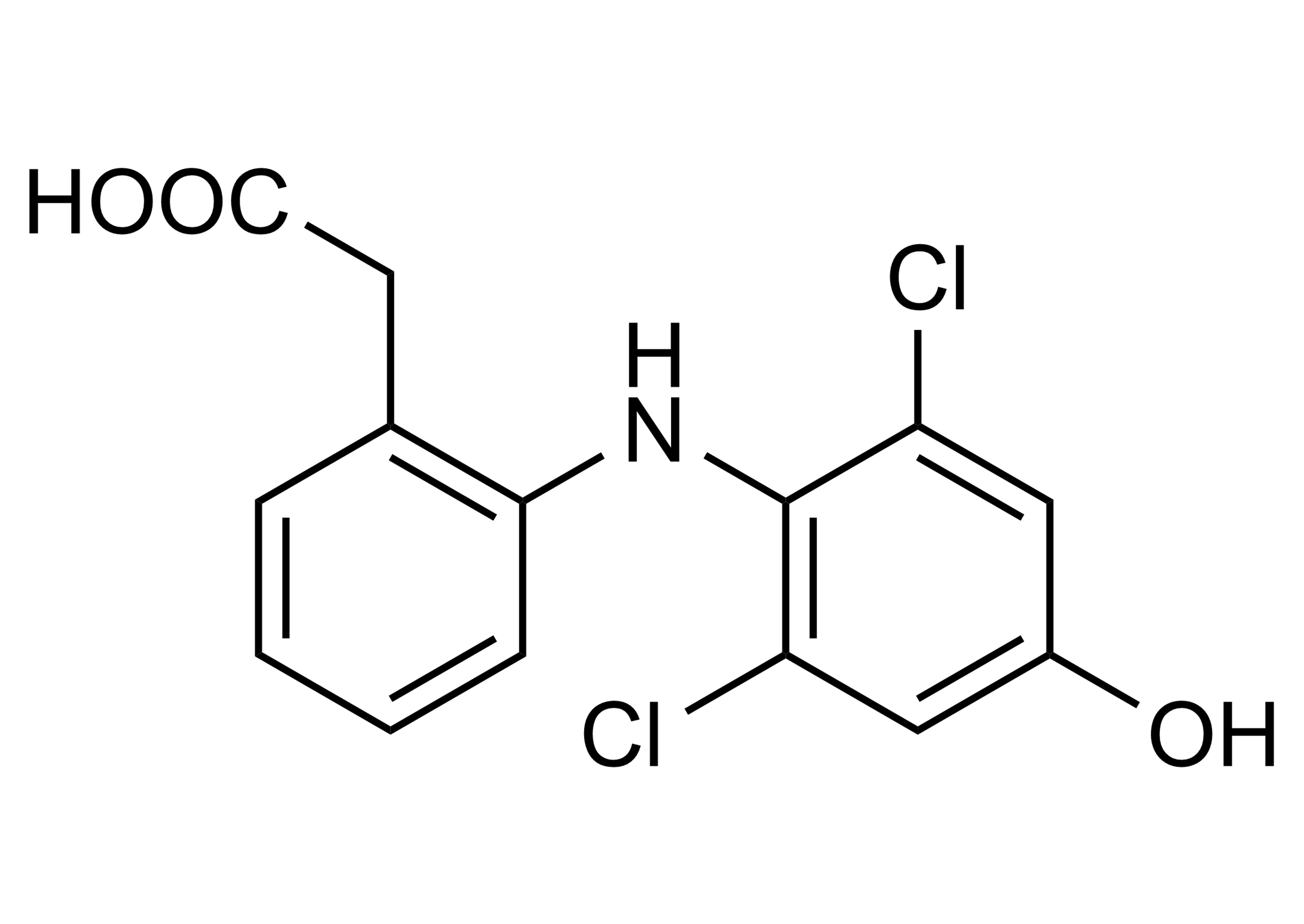 4-Hydroxydiclofenac Reference Standard Structure 4-Hydroxydiclofenac reference standard molecular structure for LC-MS/MS and GC-MS