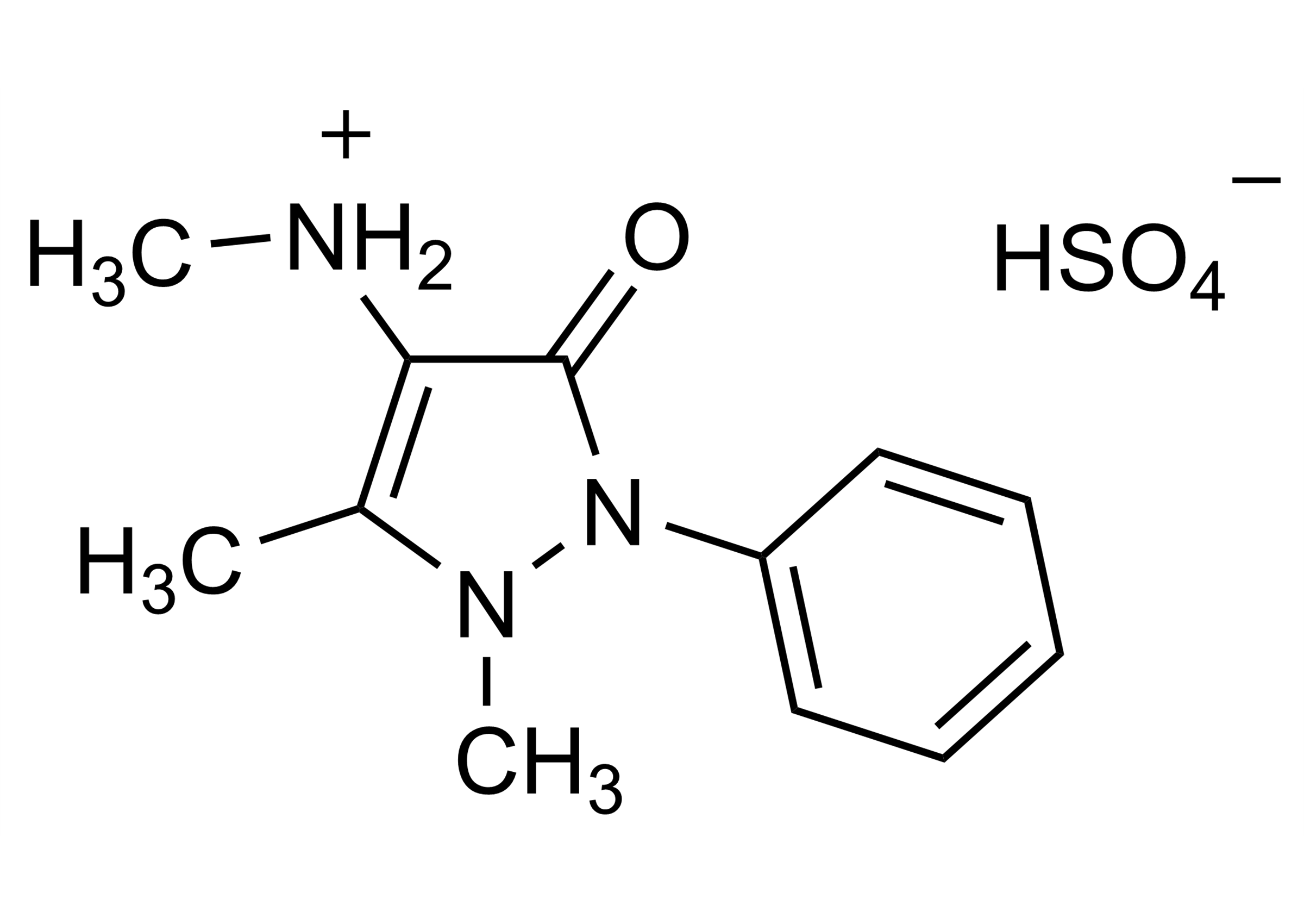 4 Methylaminoantipyrine MAA hydrogen sulfate reference standard molecular structure
