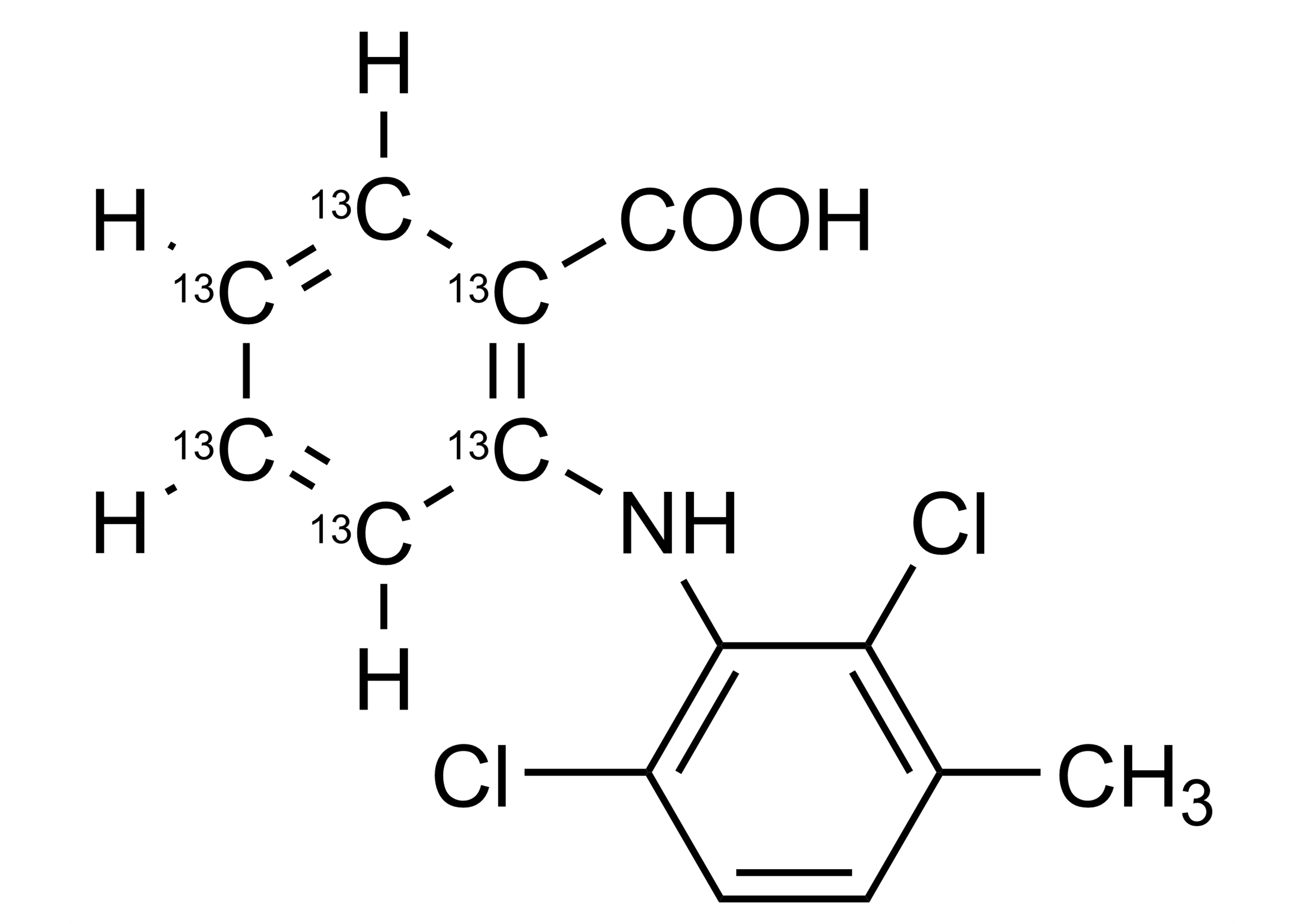 Meclofenamic acid 13C6 reference standard molecular structure for LC-MS/MS and GC-MS