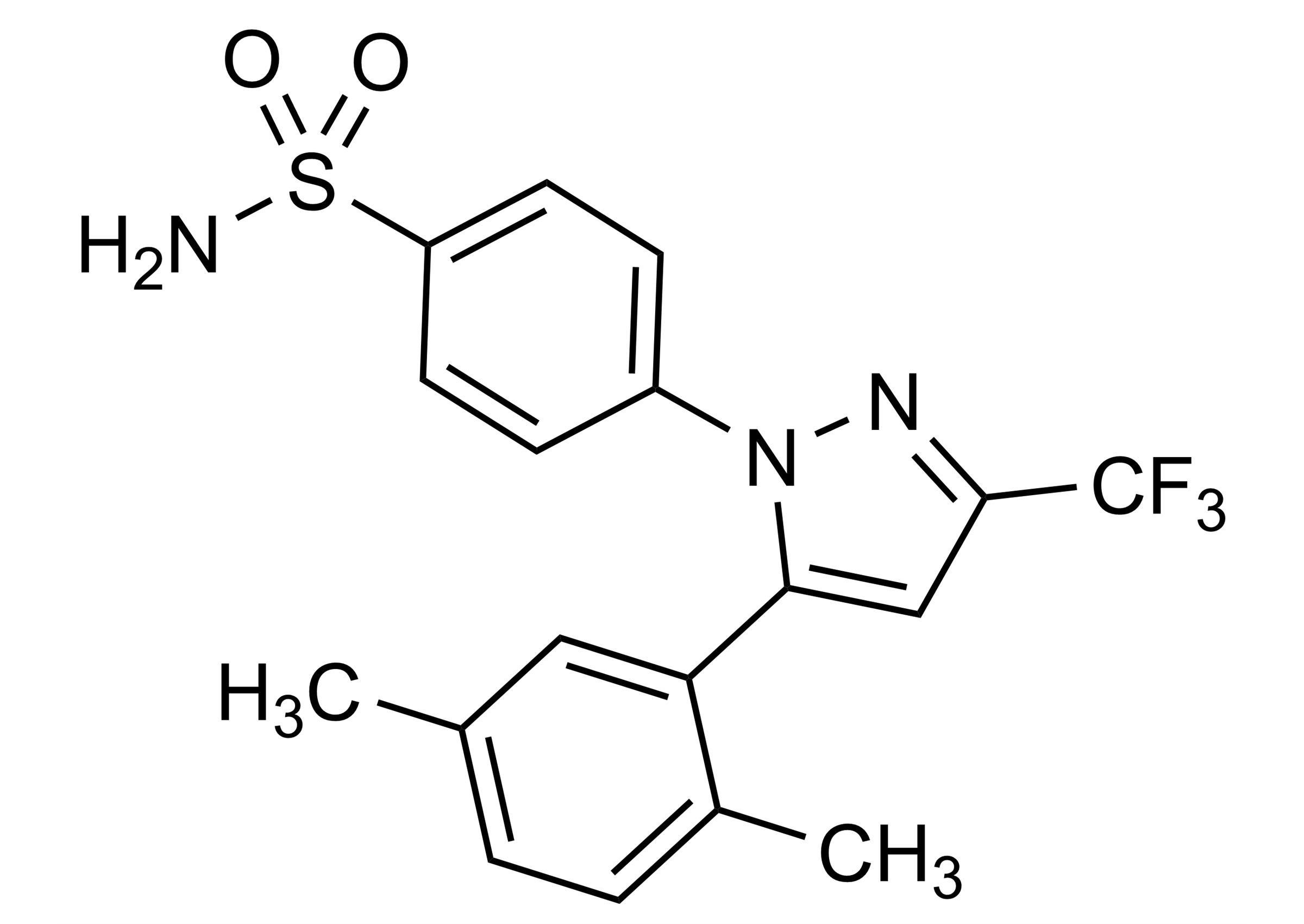 2,5-Dimethyl-celecoxib DMC reference standard molecular structure for LC-MS/MS and GC-MS