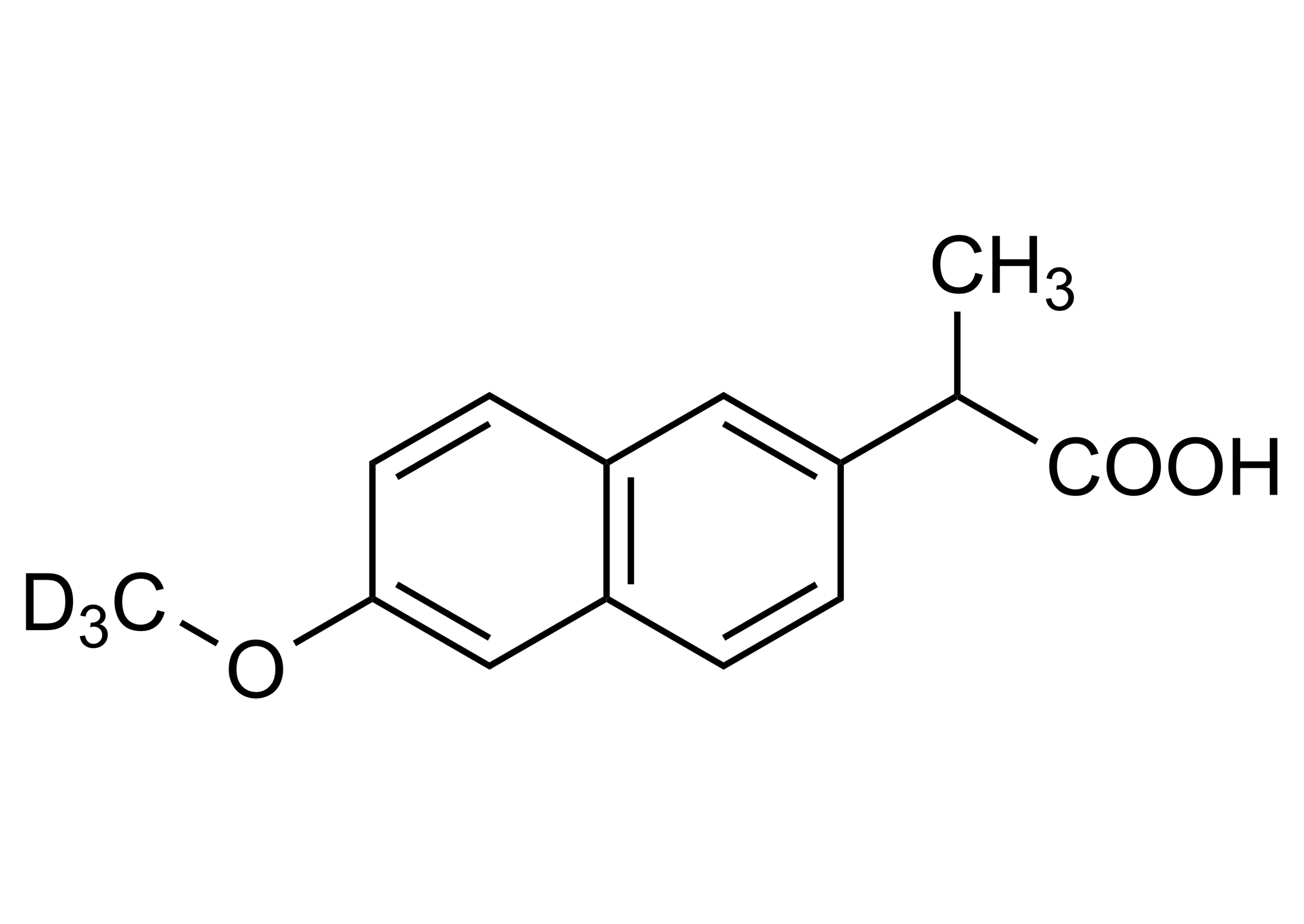 Naproxen-D3 reference standard molecular structure for LC-MS/MS and GC-MS calibration