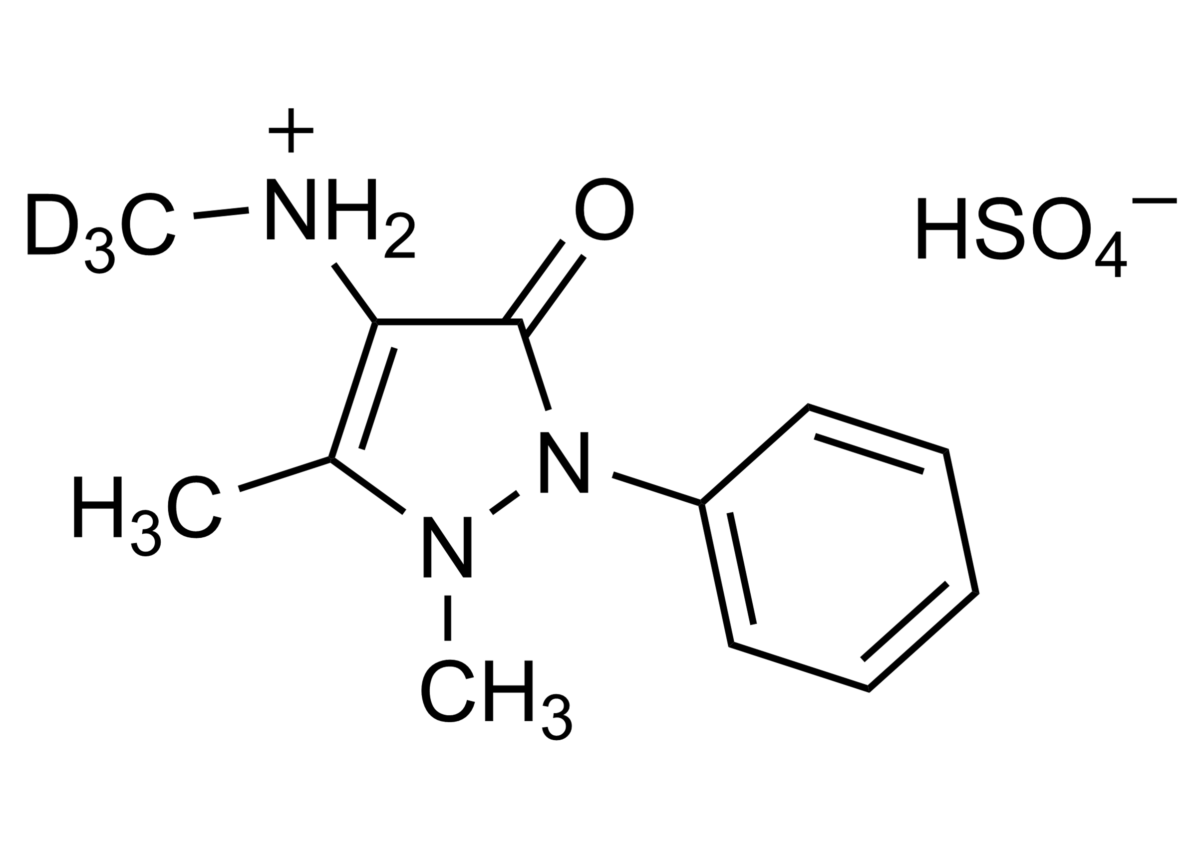 4-Methylaminoantipyrine-D3 hydrogen sulfate molecular structure reference standard for LC-MS/MS and GC-MS