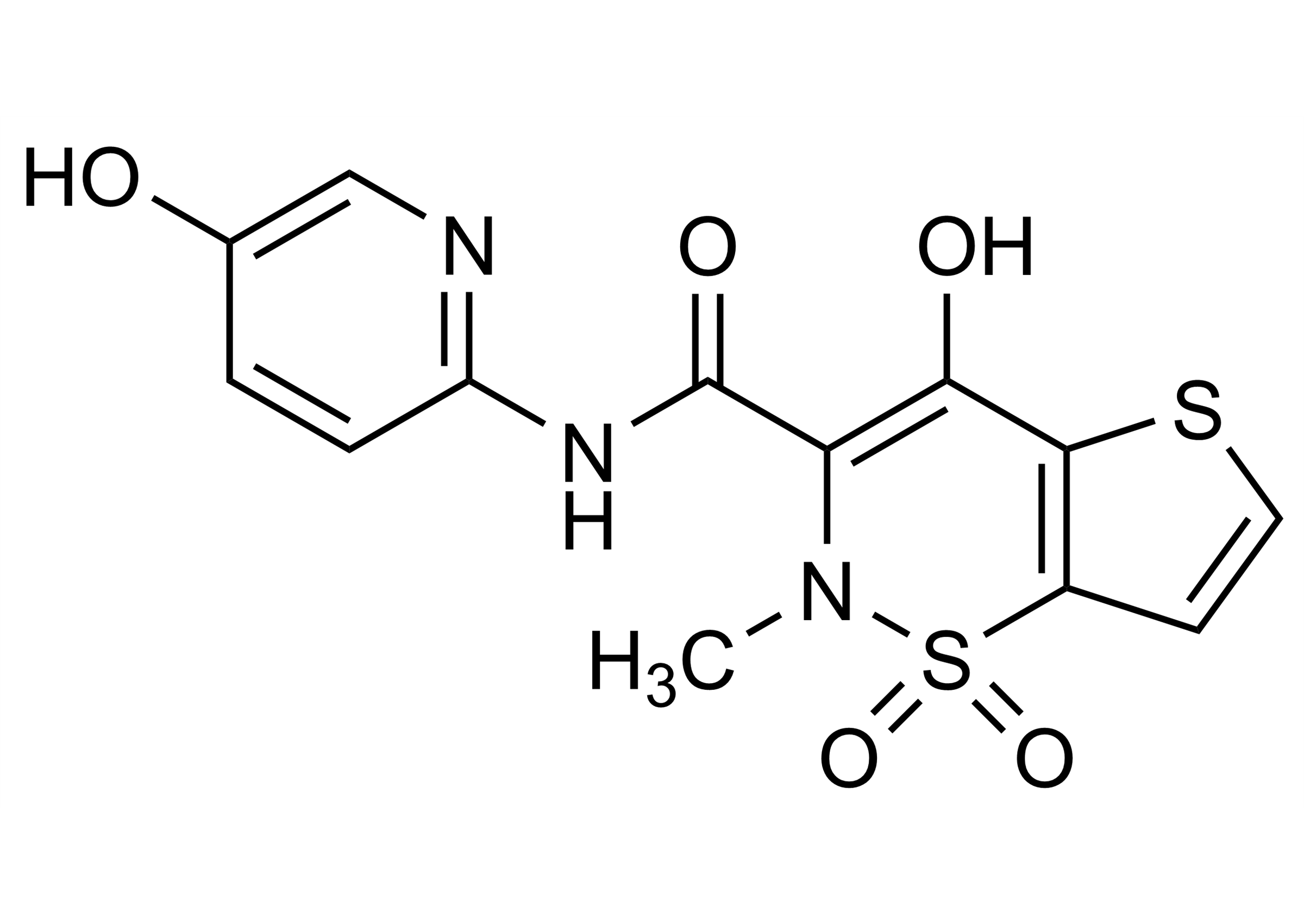 5-Hydroxytenoxicam Reference Standard Molecular Structure (CAS 93739-45-8)