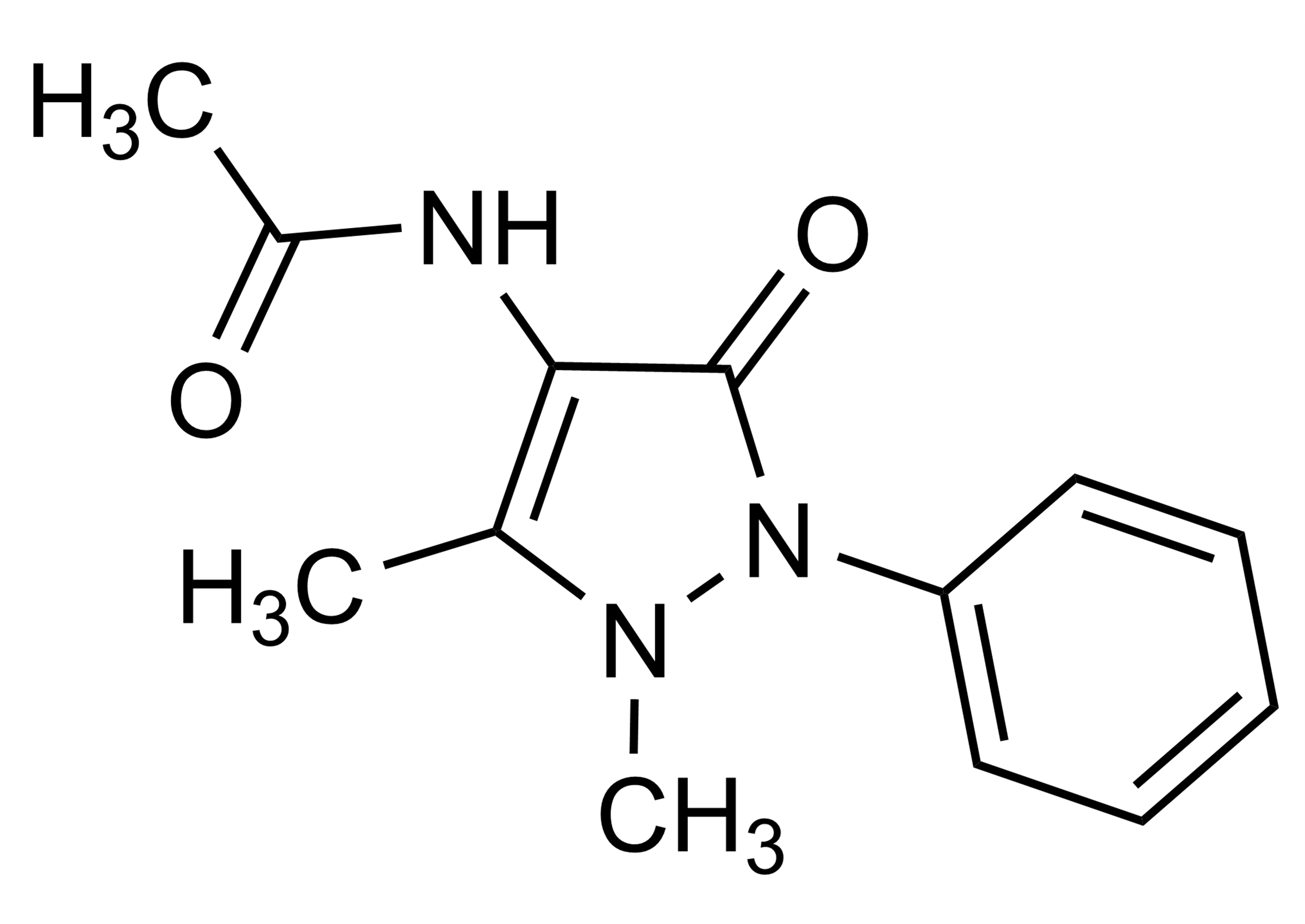 4-Acetamidoantipyrine molecular structure reference standard (CAS 83-15-8) for LC-MS/MS and GC-MS