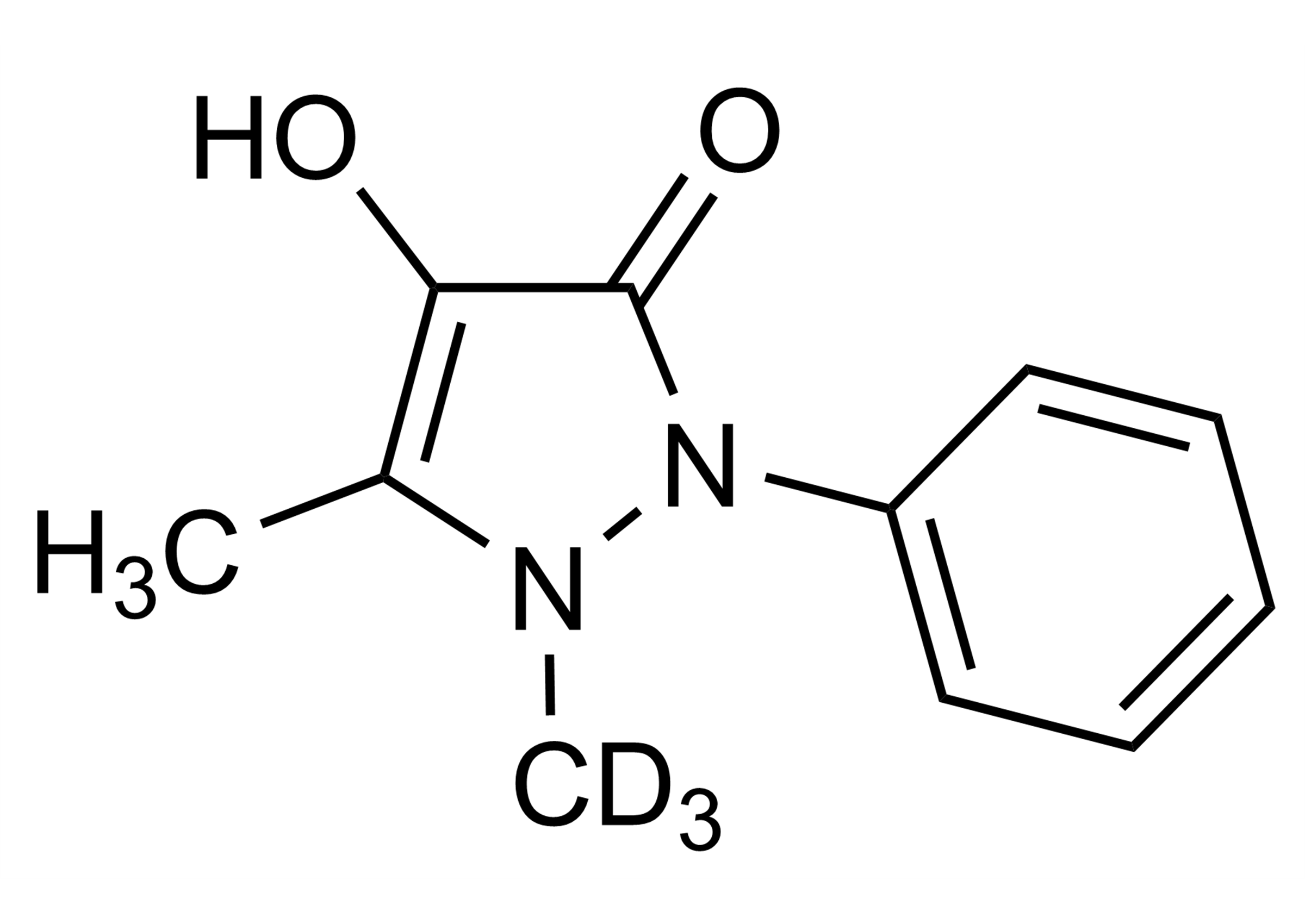 4-Hydroxyantipyrine-D3 molecular structure reference standard for LC-MS/MS and GC-MS