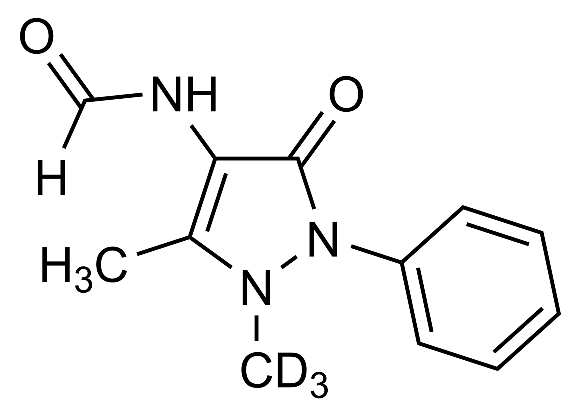 4-Formylaminoantipyrine-D3 FAA-D3 reference standard molecular structure for LC-MS/MS and GC-MS